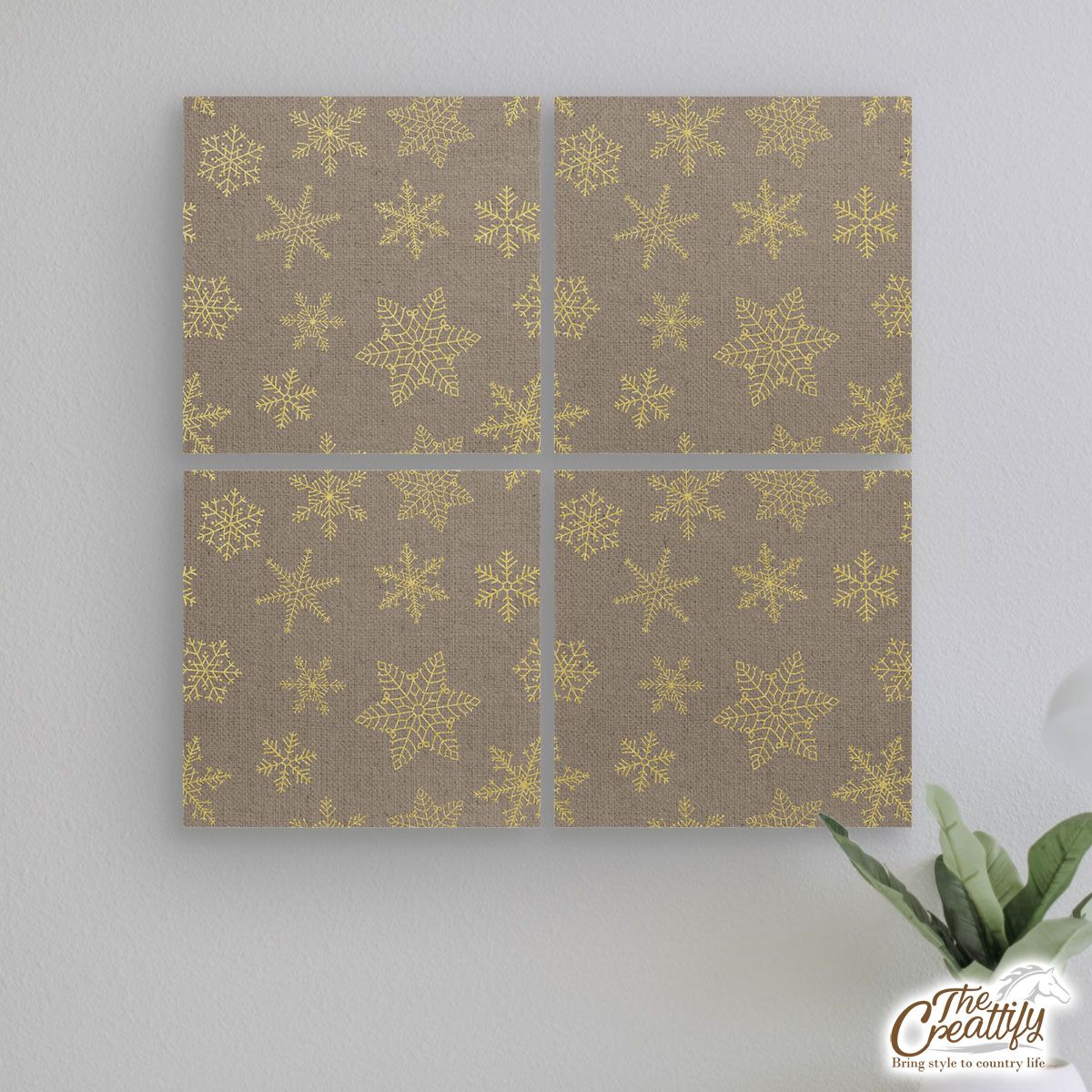 Snowflake Pattern, Christmas Snowflakes, Christmas Present Ideas Mural With Frame