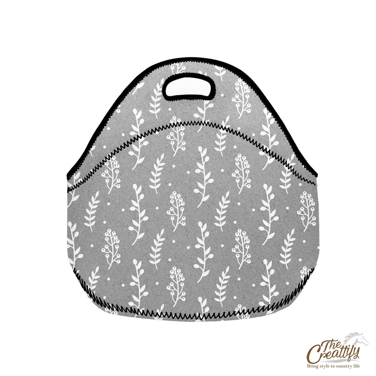 Christmas Mistletoe And Leaf, Mistletoe Clipart On Grey Neoprene Lunch Bags