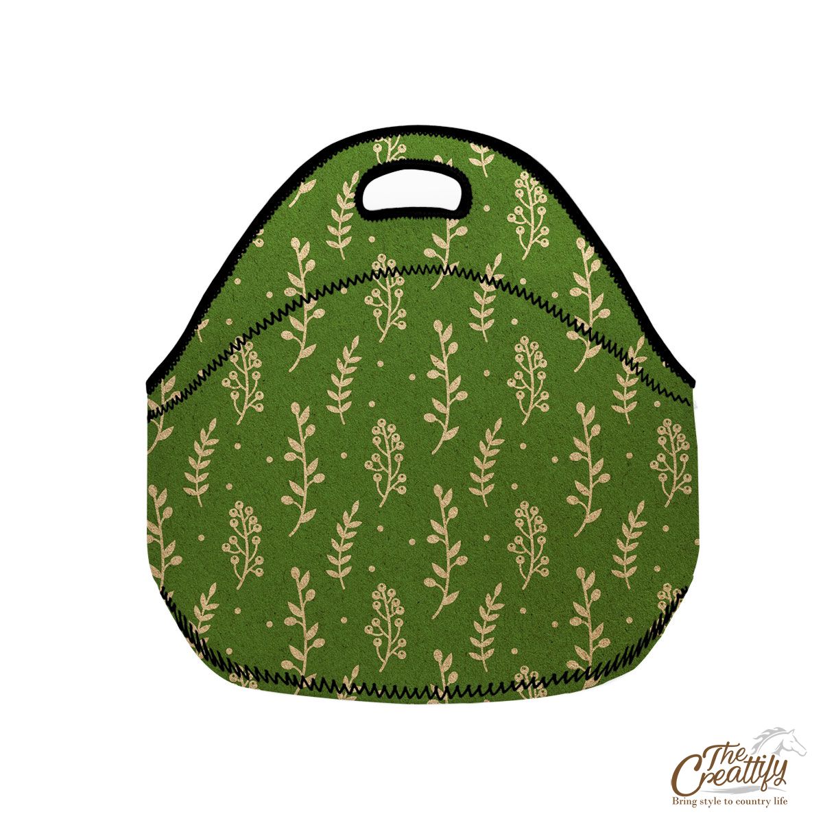 Christmas Plants Seamless Pattern Neoprene Lunch Bags