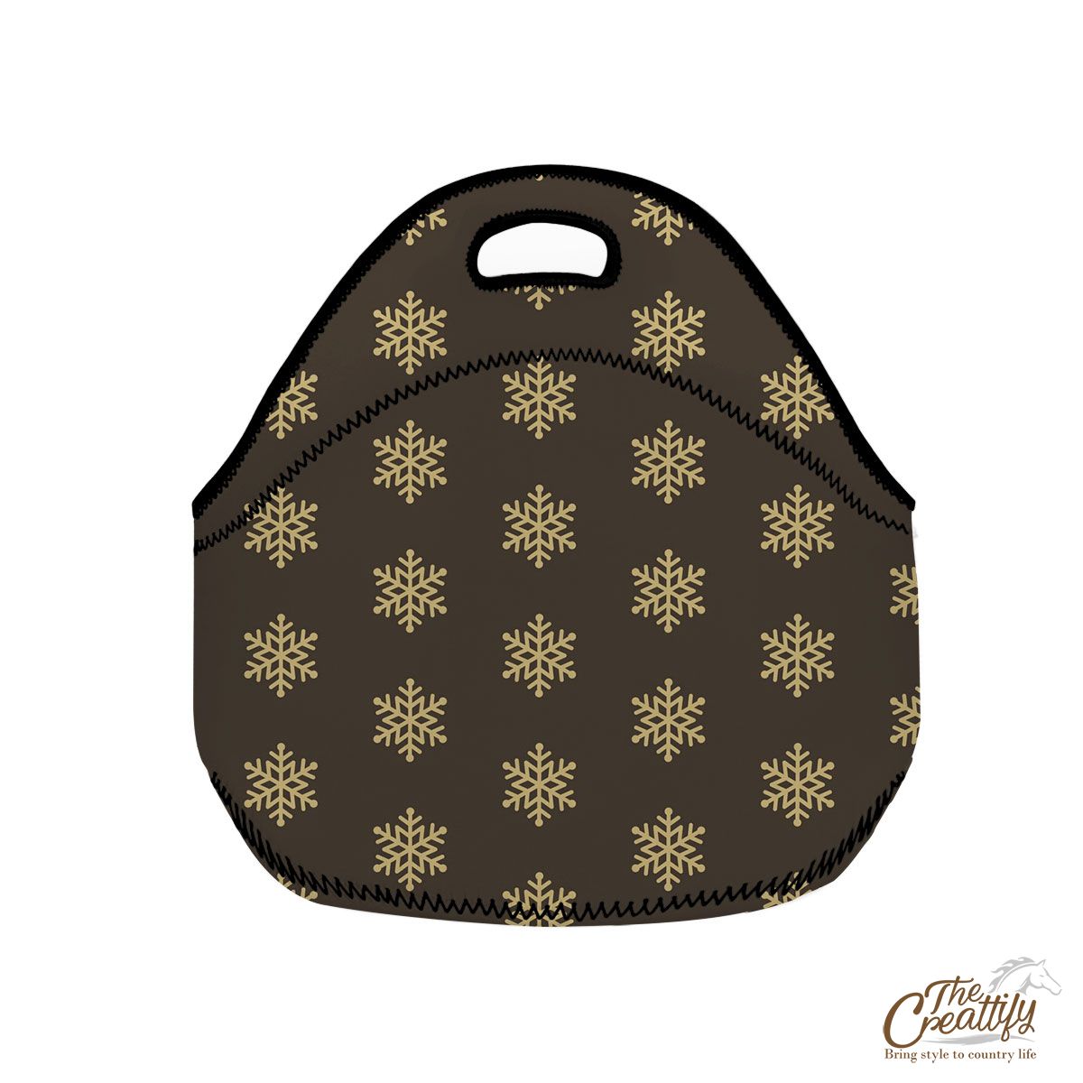 Christmas Snowflake Clipart On The Dark Background Neoprene Lunch Bags