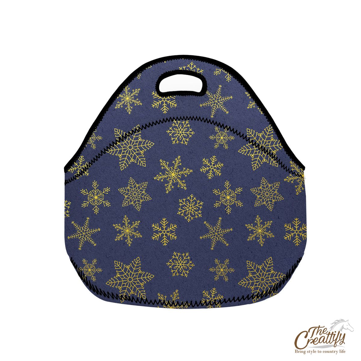 Snowflake Pattern, Christmas Snowflakes, Christmas Present Ideas On Night Christmas Neoprene Lunch Bags
