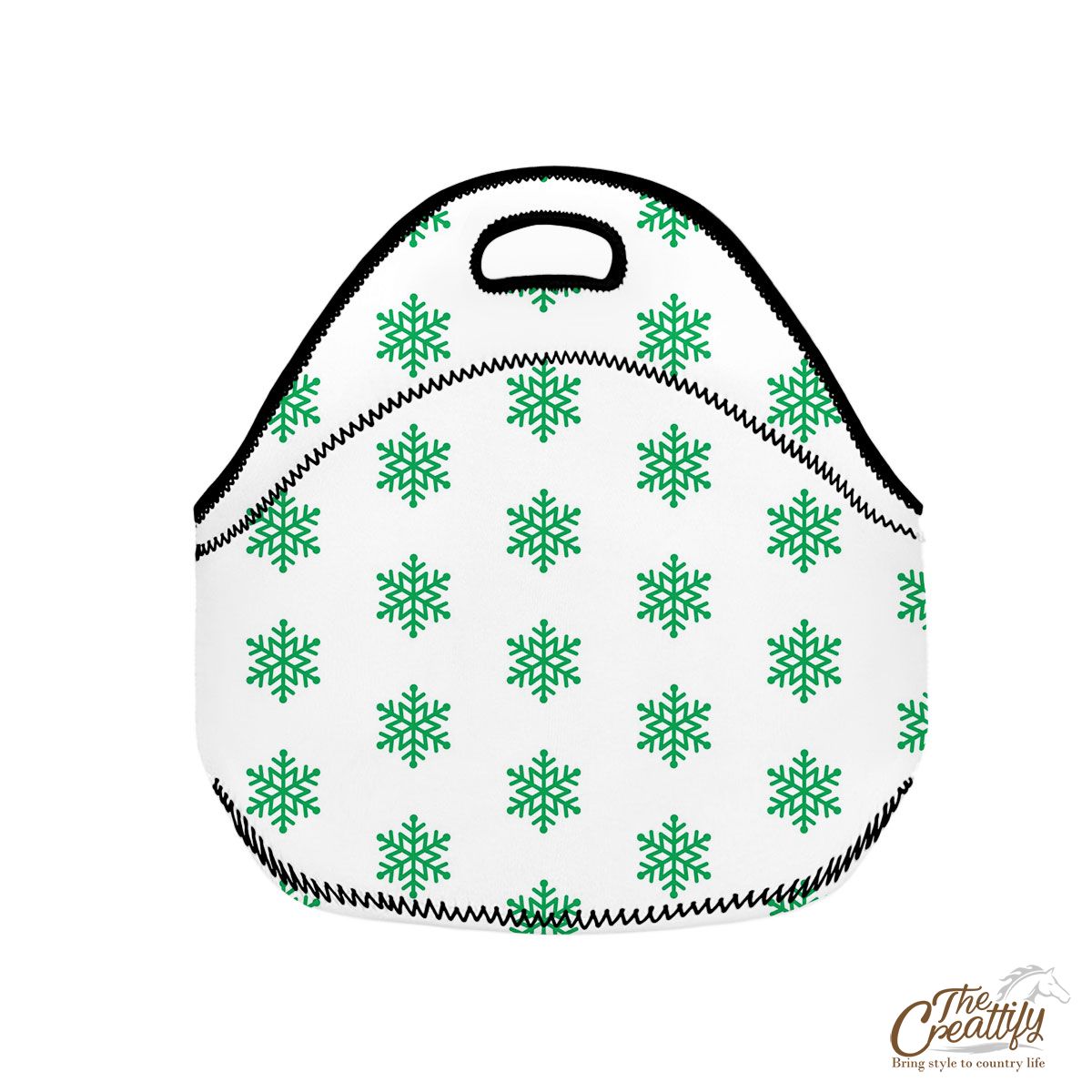 Snowflake Pattern, Christmas Snowflakes, Christmas Present Ideas On White Neoprene Lunch Bags