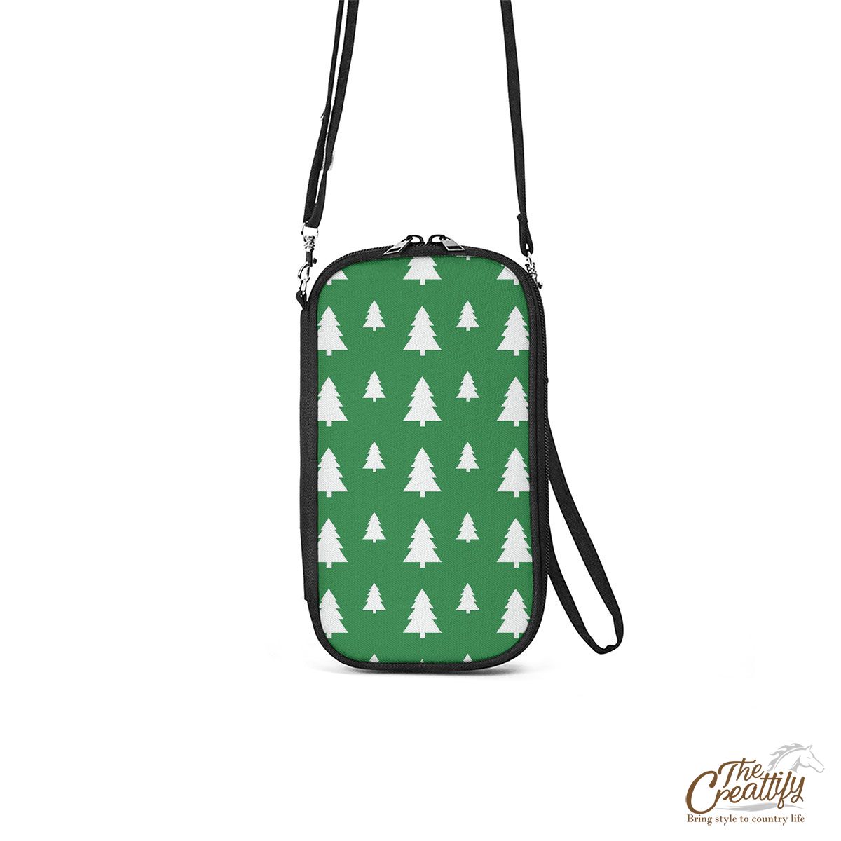 Green And White Christmas Tree Passport Wallet