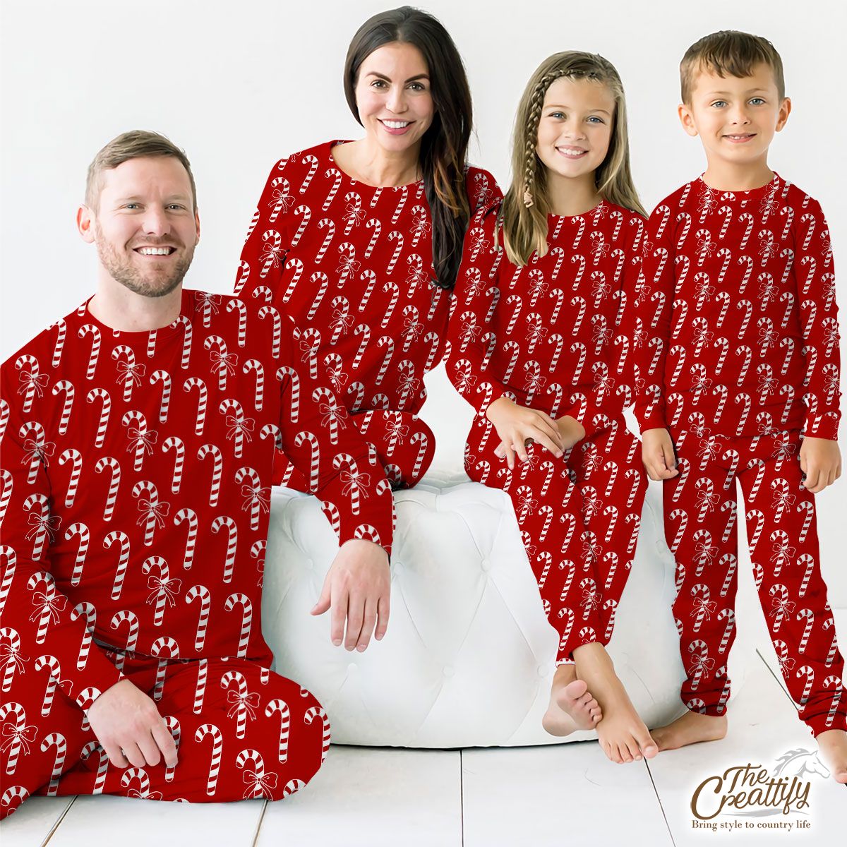 Candy Cane Red Christmas Pajamas