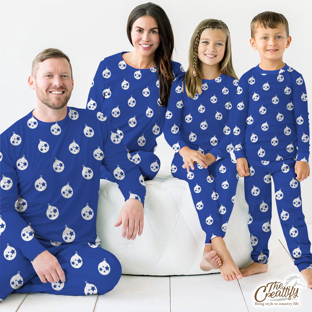 Christmas Balls On The Navy Blue Background Pajamas