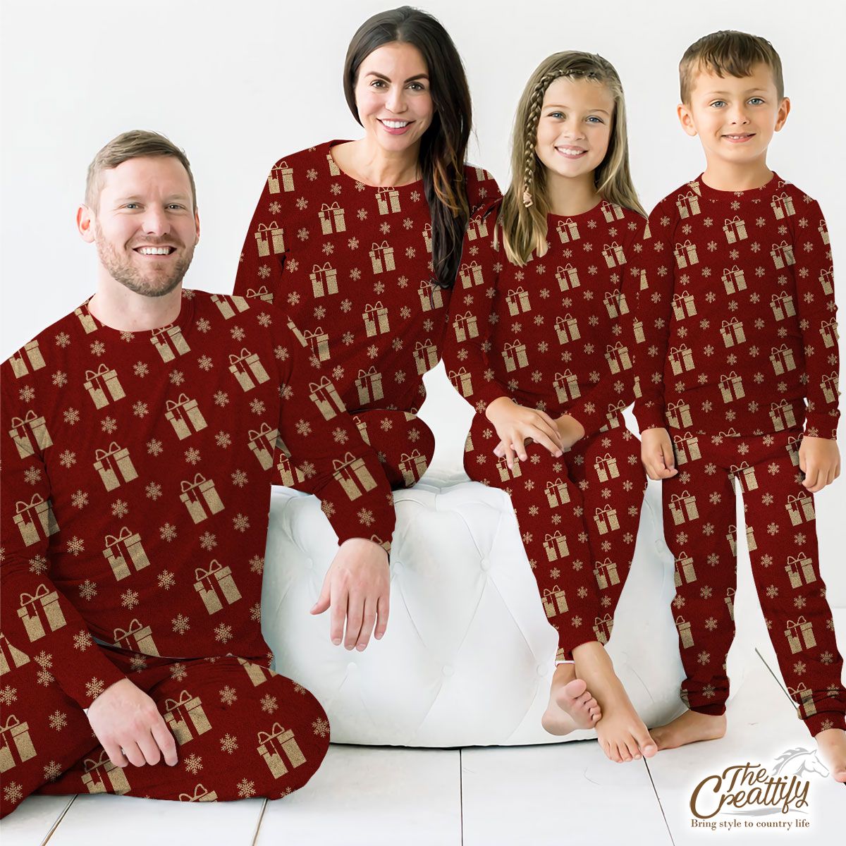 Christmas Presents And Snowflakes Seamless Pattern Pajamas