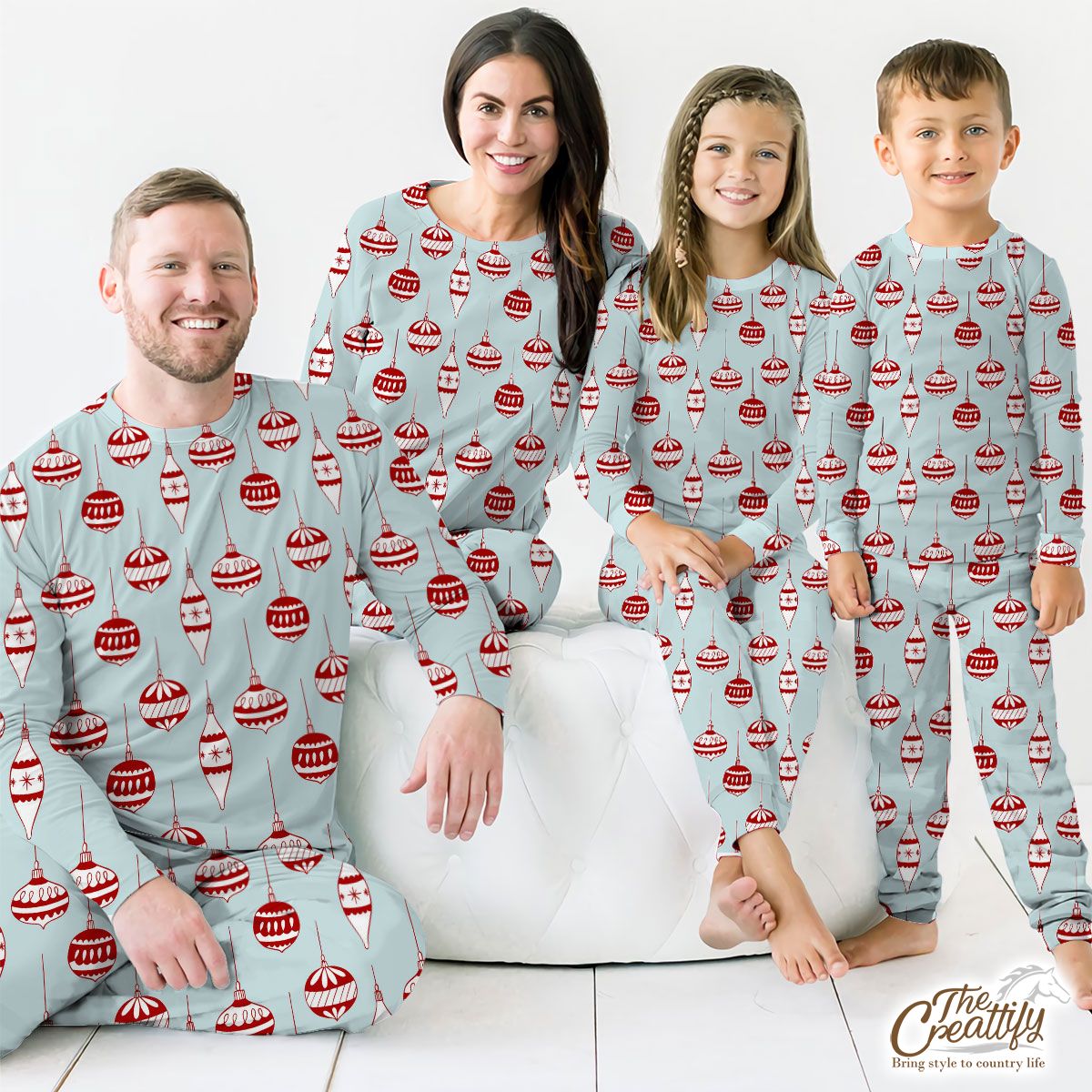 Red Christmas Baubles Seamless Pattern Pajamas