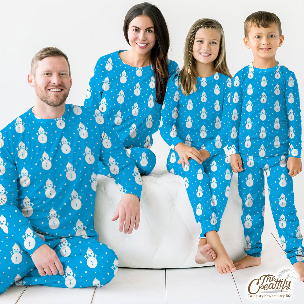Snowman Clipart On The Blue Background Pajamas