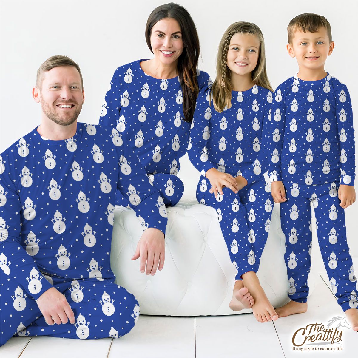 Snowman Clipart On The Navy Blue Color Background Pajamas