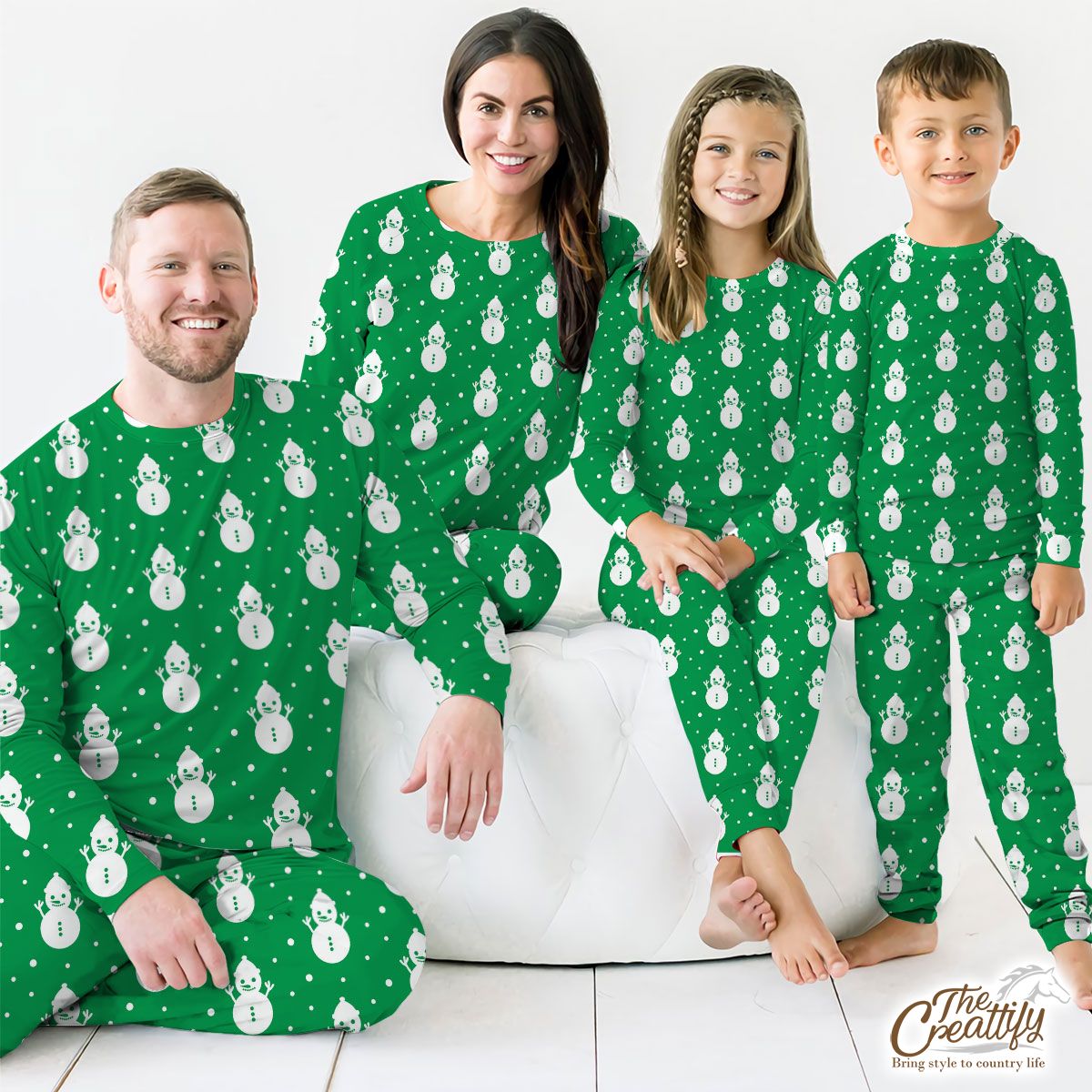 Snowman, Christmas Snowman, Snowman Clipart With Snowflake Background Green Pajamas