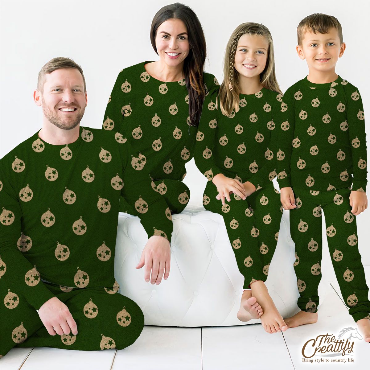 Vinatge Green Christmas Ball Pajamas