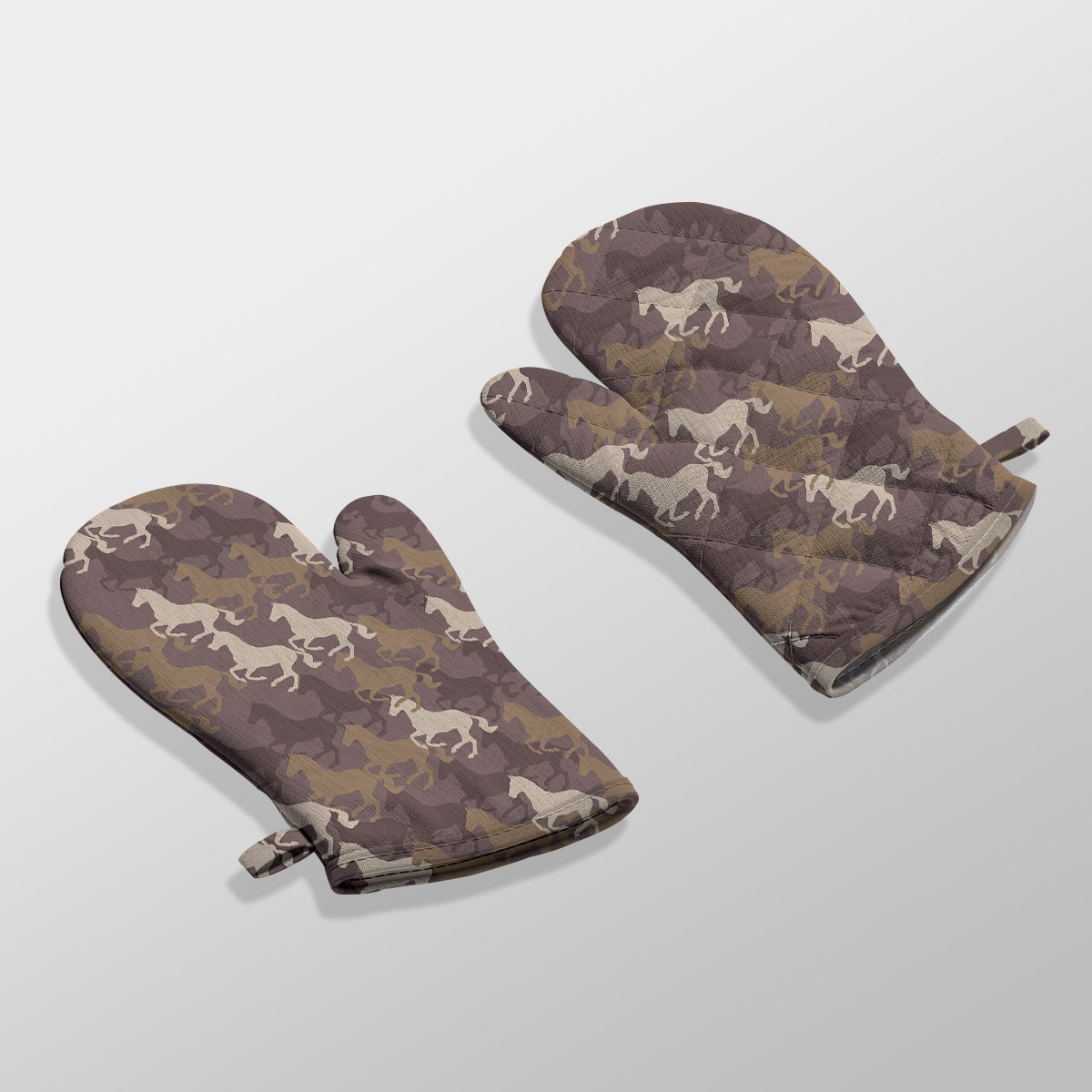 Horse Camouflage Pattern Kitchen Gloves