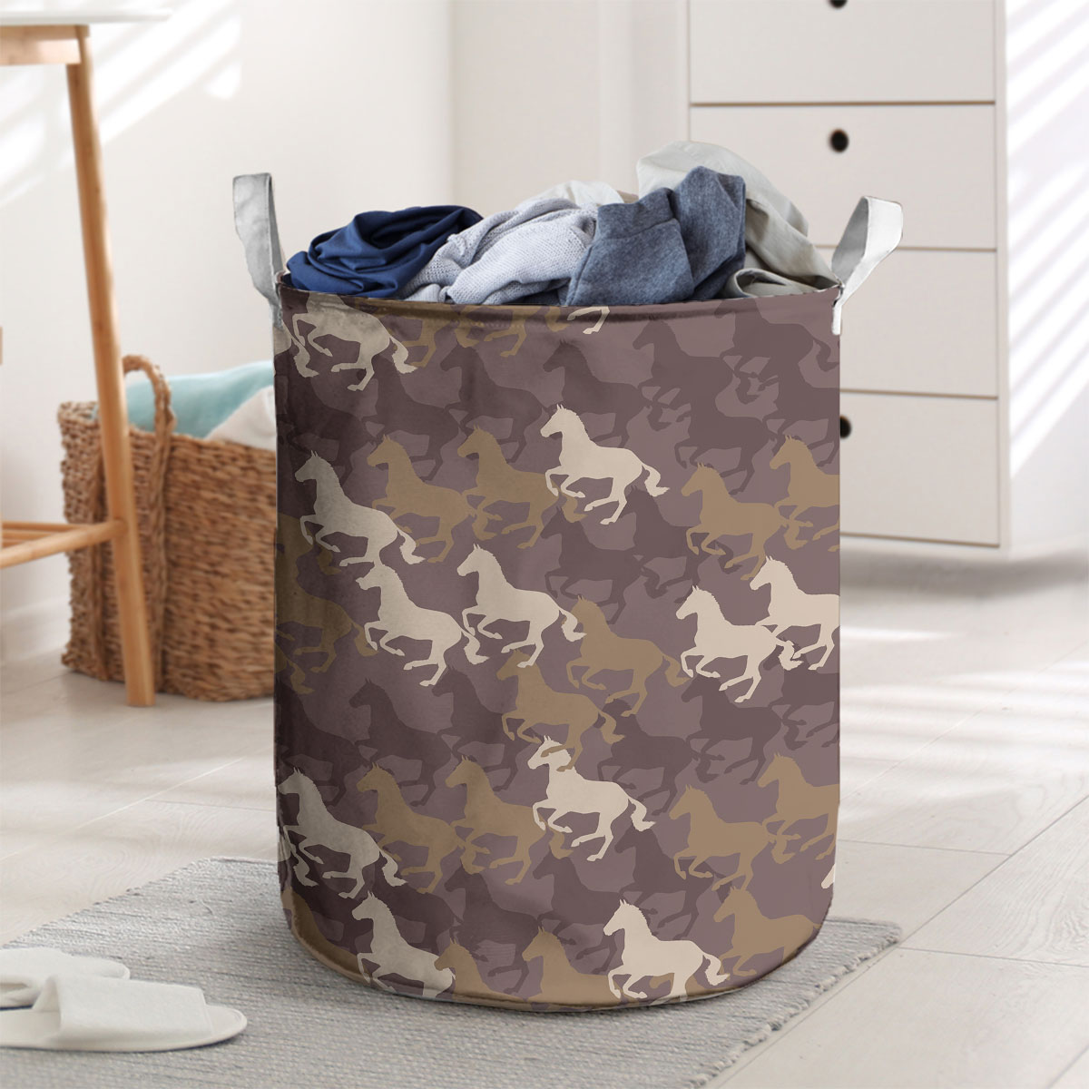Horse Camouflage Pattern Laundry Basket