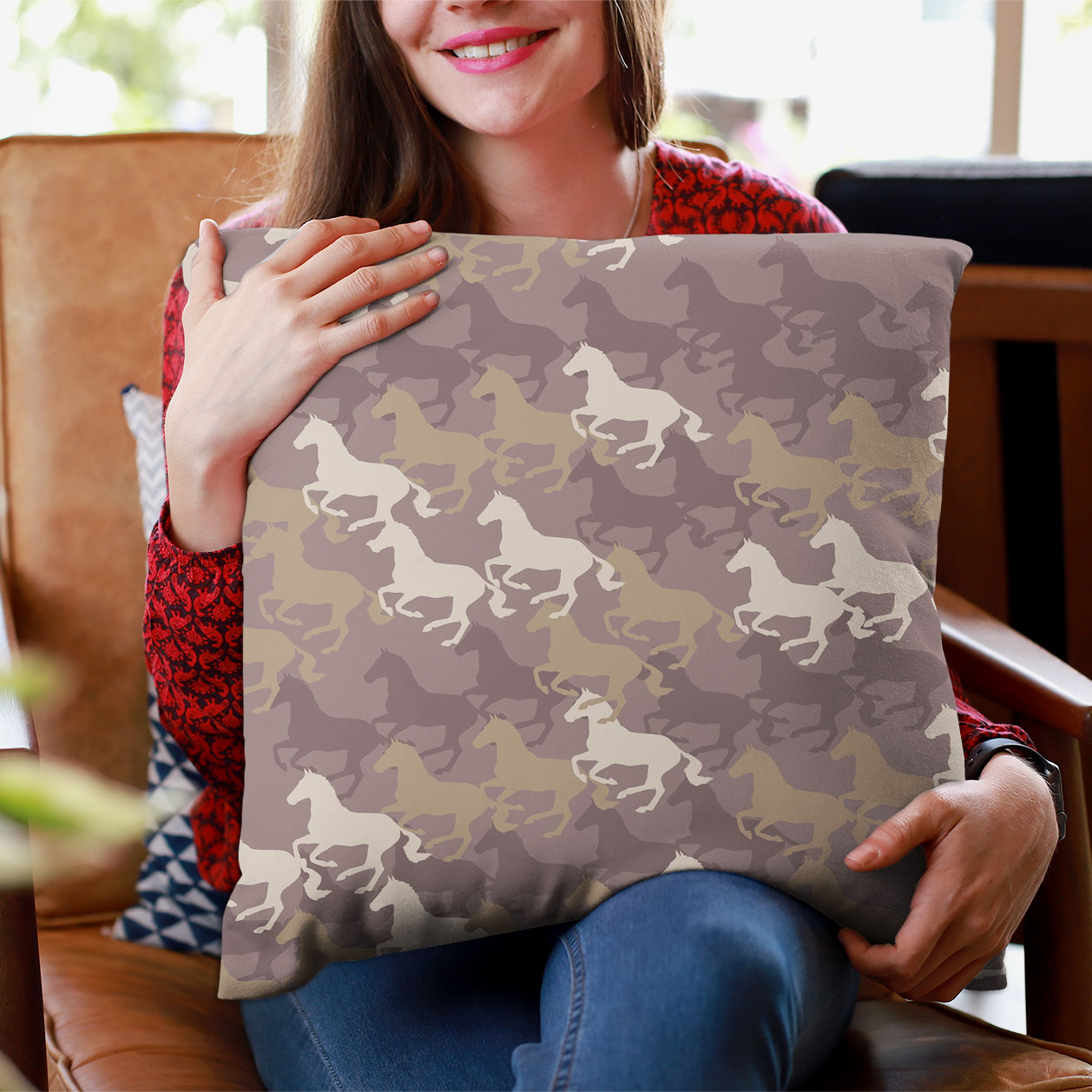 Horse Camouflage Pattern Pillow Case