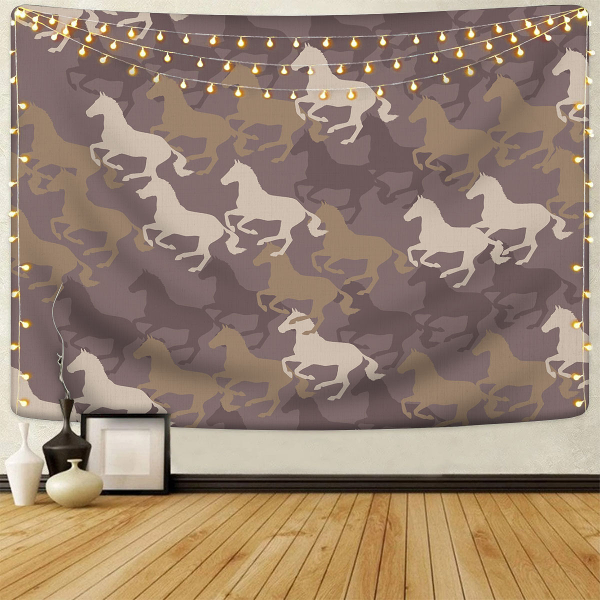 Horse Camouflage Pattern Tapestry