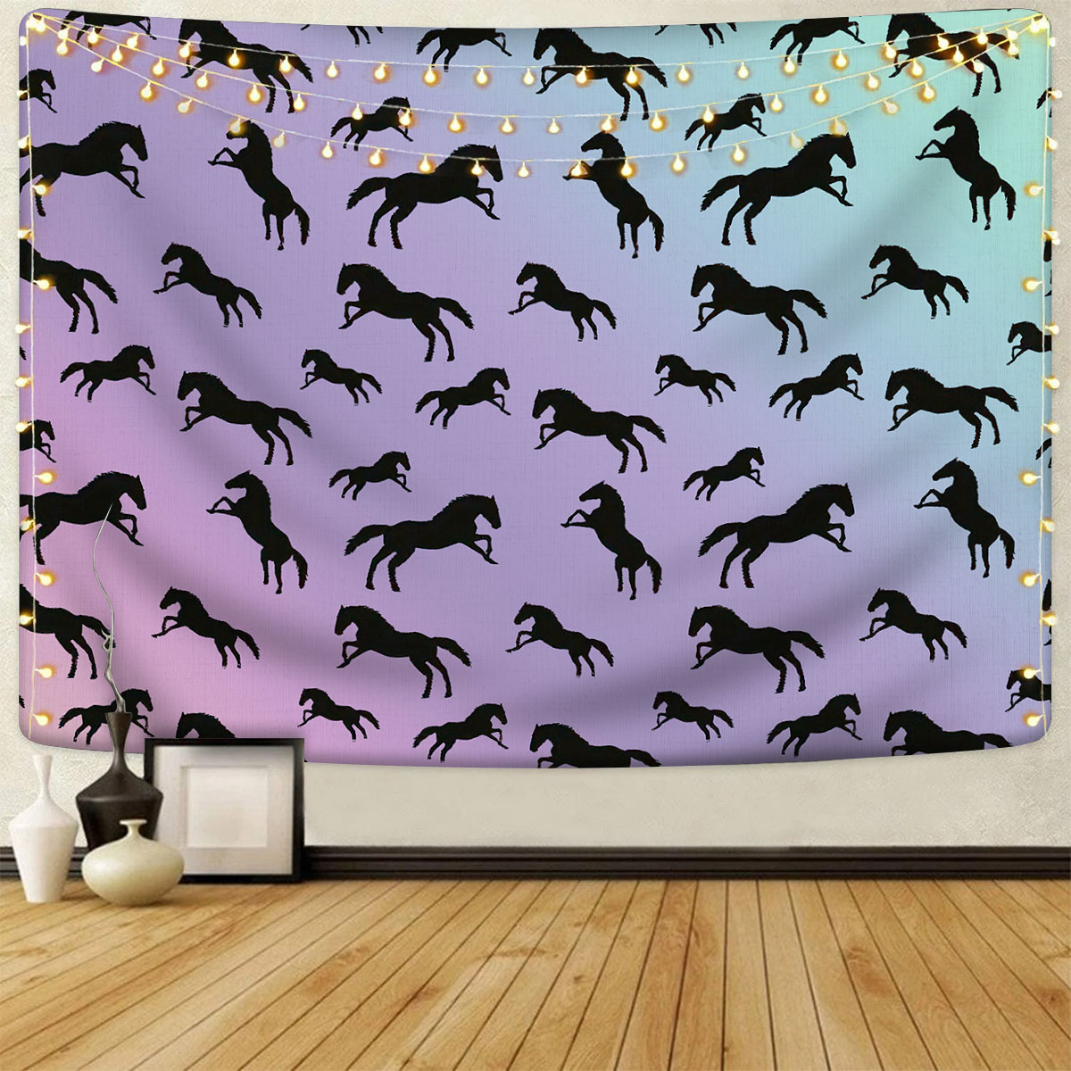 Horse Ombre Pattern Tapestry