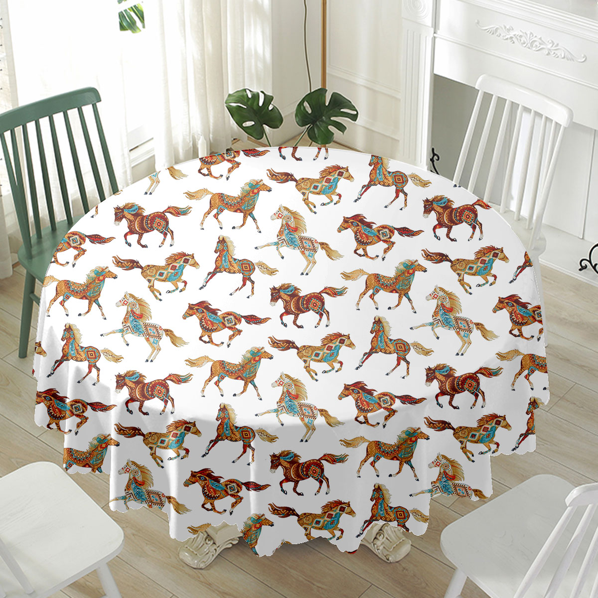 Native Horse Pattern Waterproof Tablecloth