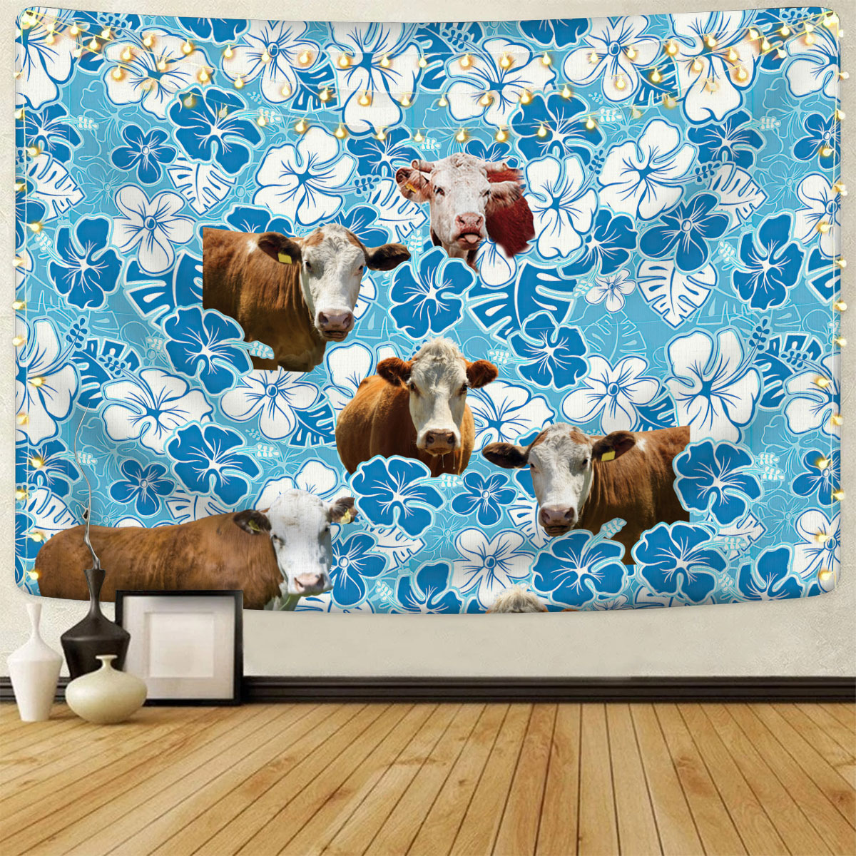 Hereford Blue Floral Tapestry