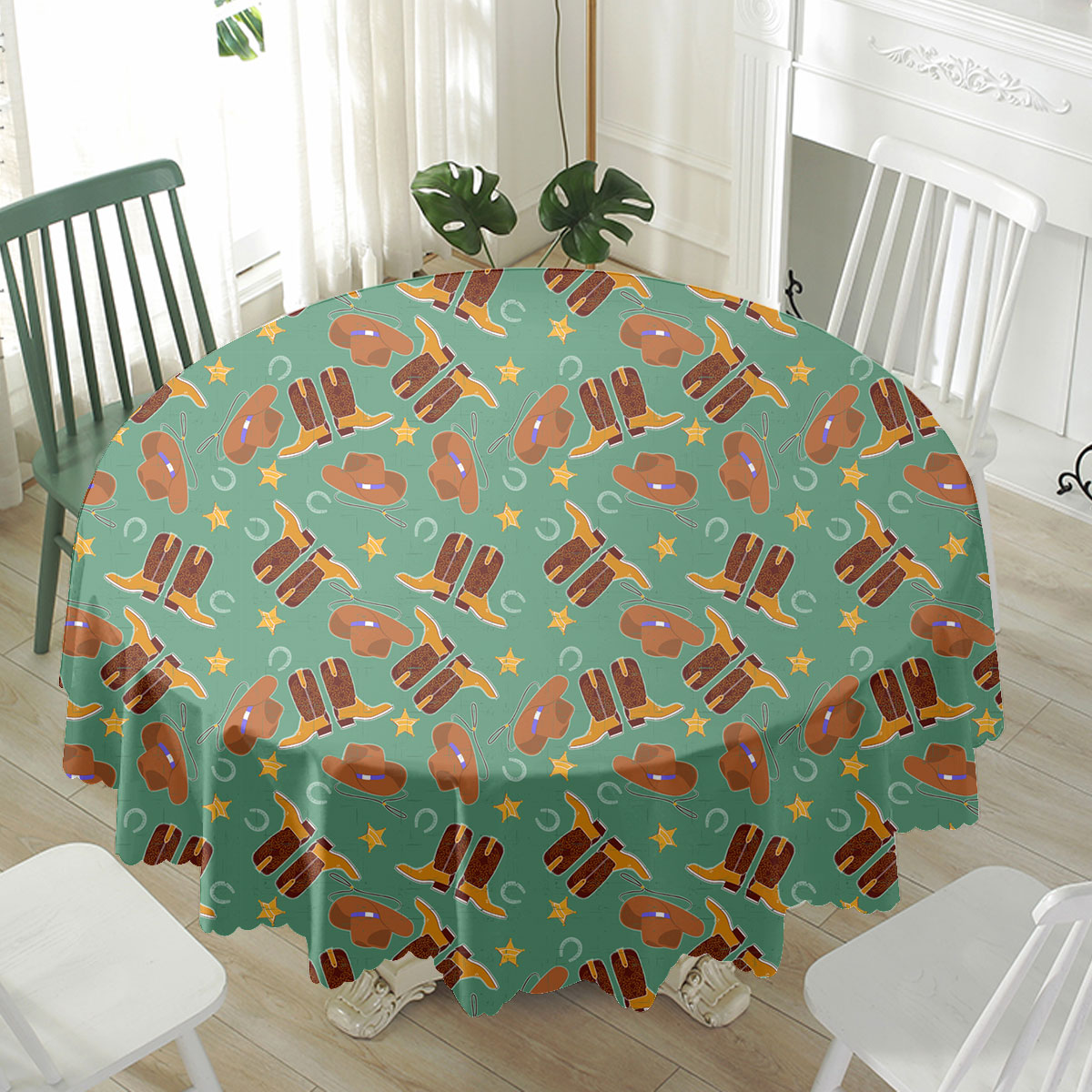 Cowboy Pattern 6 Waterproof Tablecloth