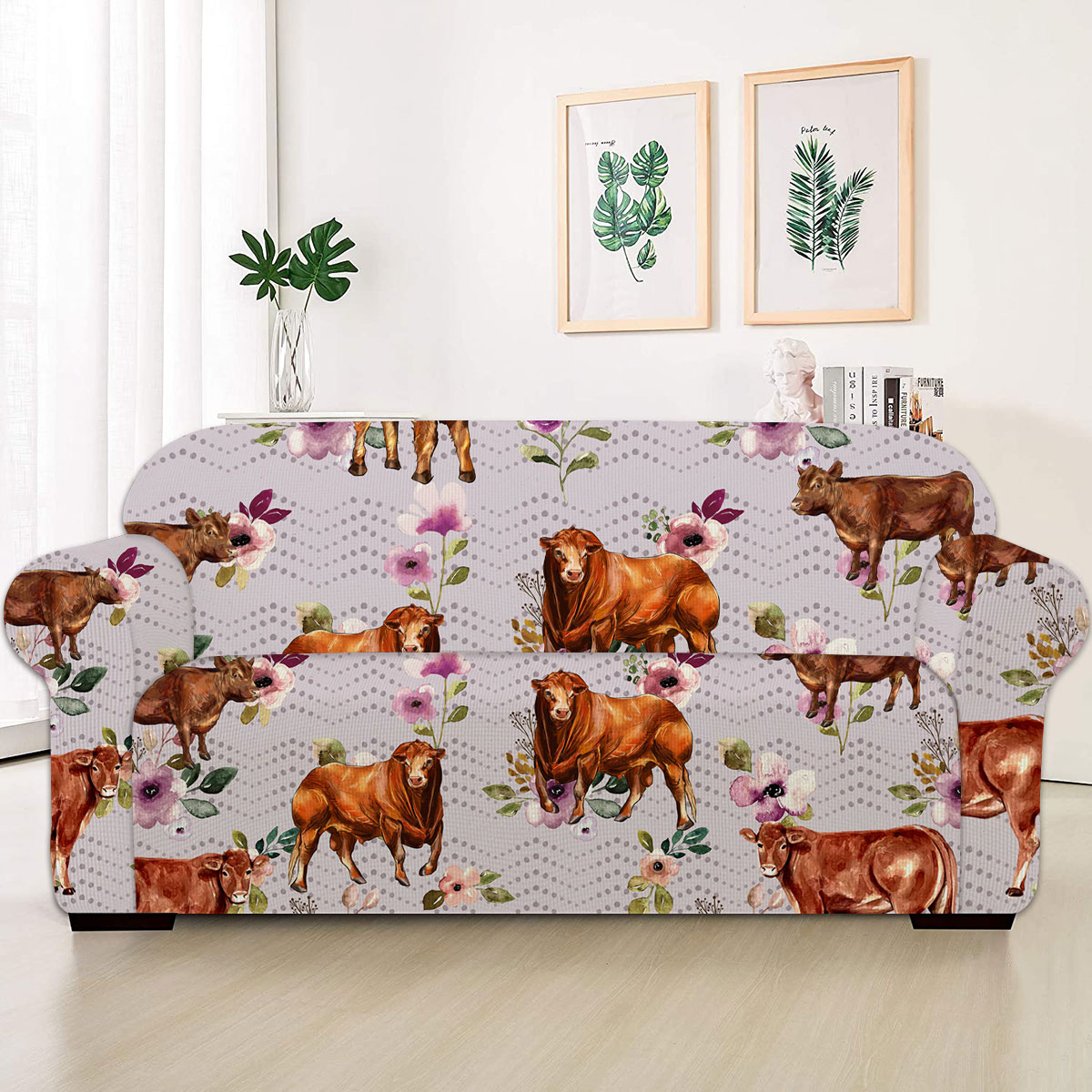 Beefmaster Autumn Amethyst Boho Floral Pattern Sofa Cover