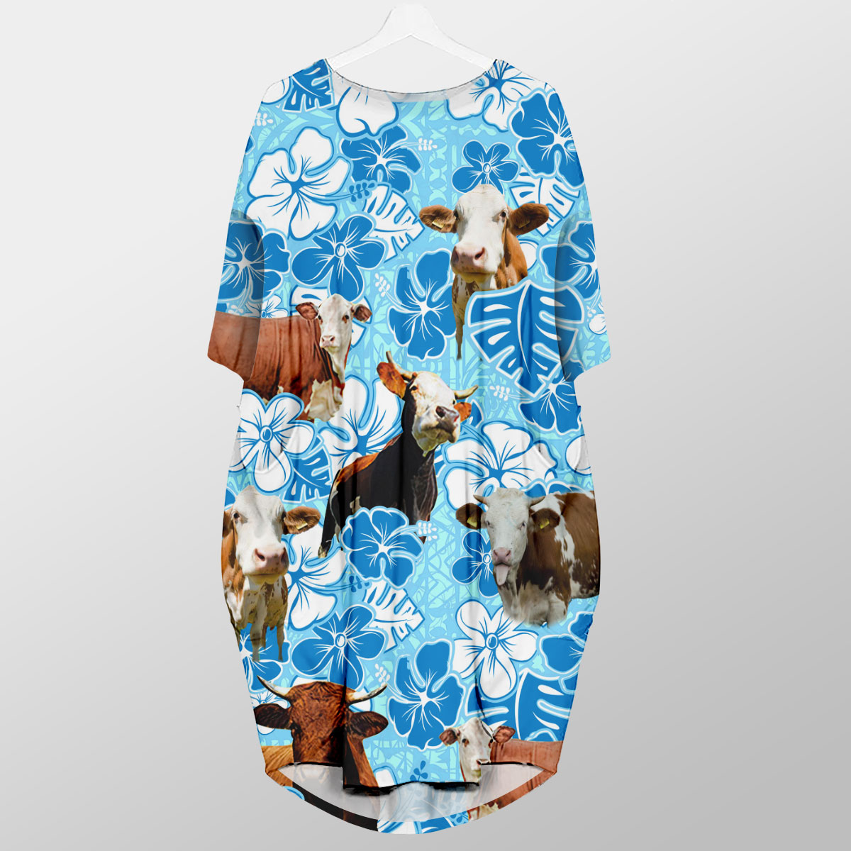 Simmental Blue Floral Pocket Dress
