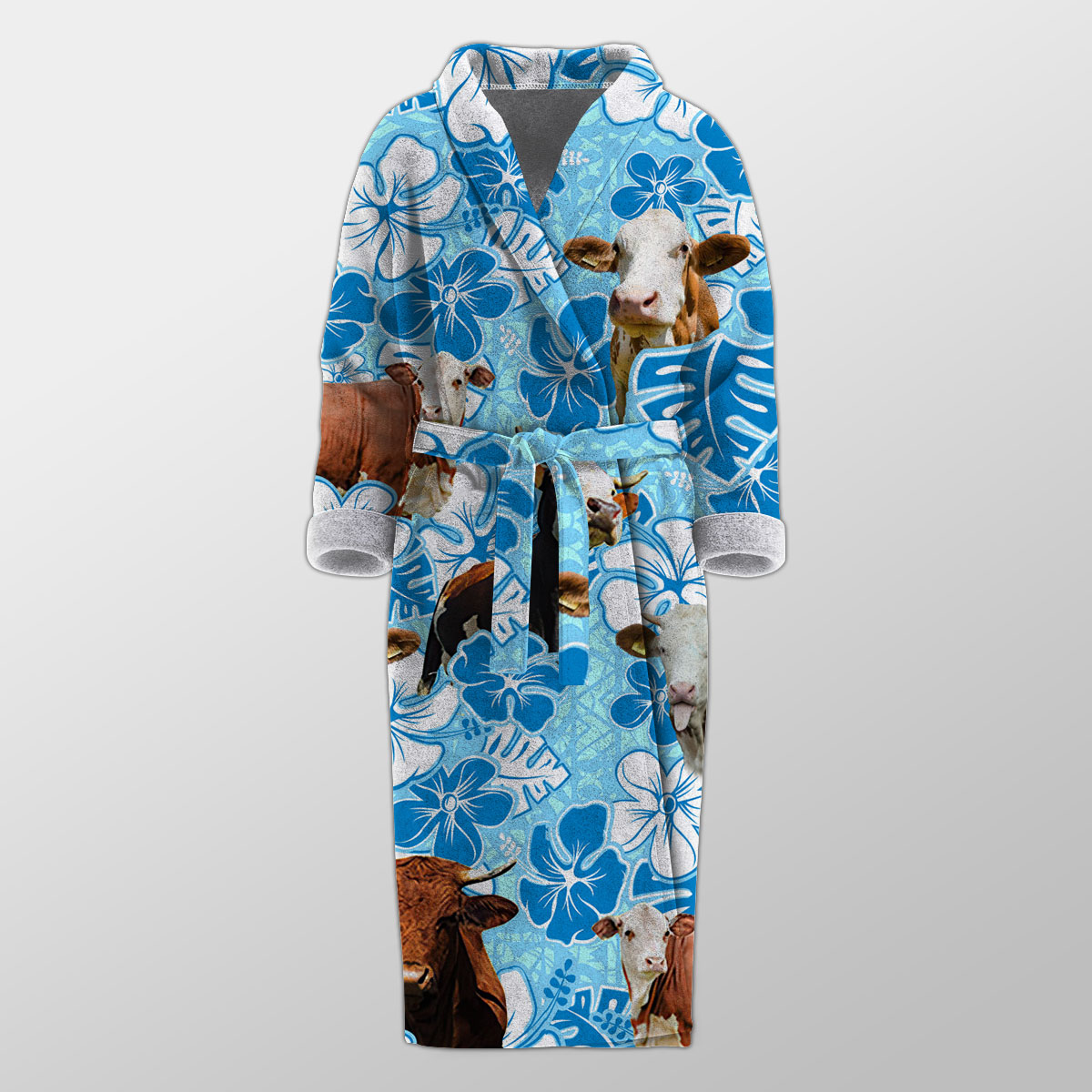 Simmental Blue Floral Night Robe
