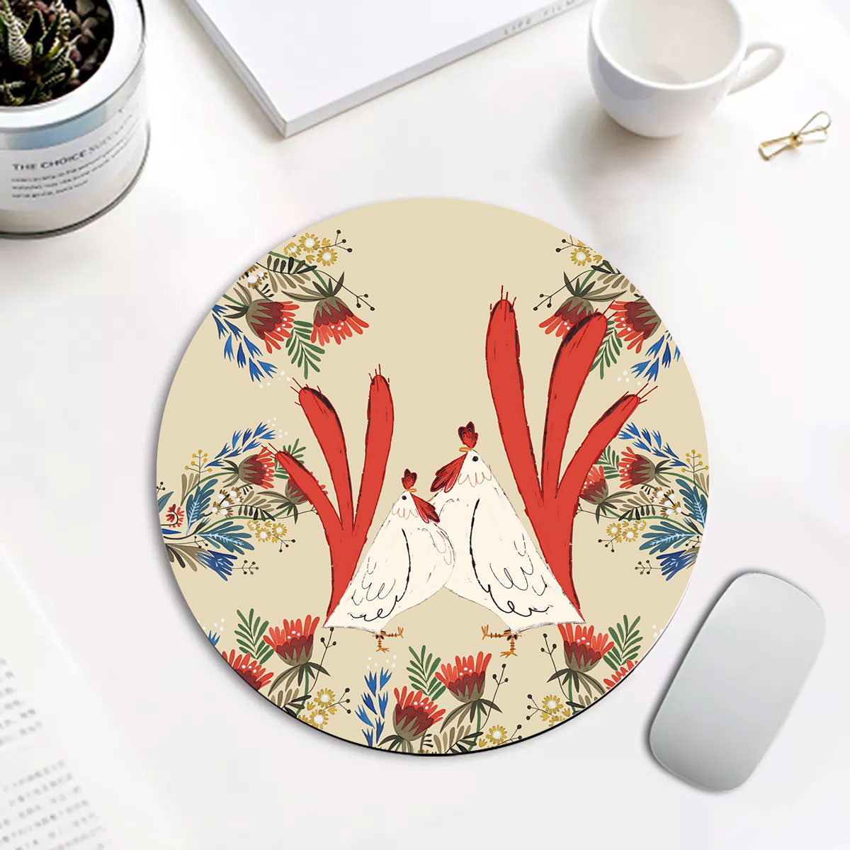 Chicken Pattern 10 Fabulous Round Mouse Pad