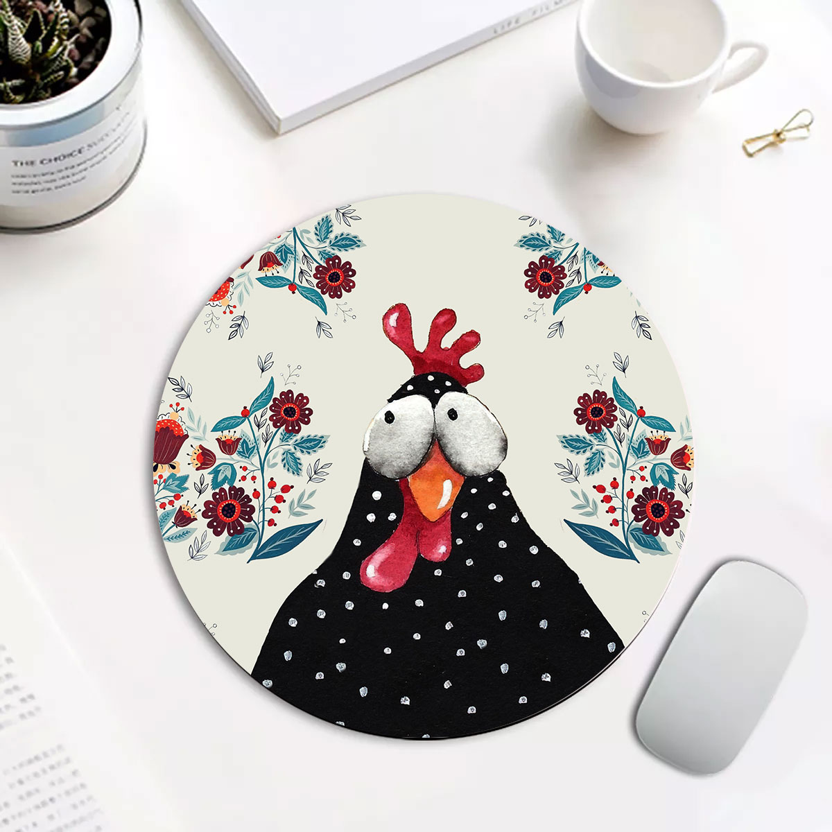 Chicken Pattern 12 Fabulous Round Mouse Pad