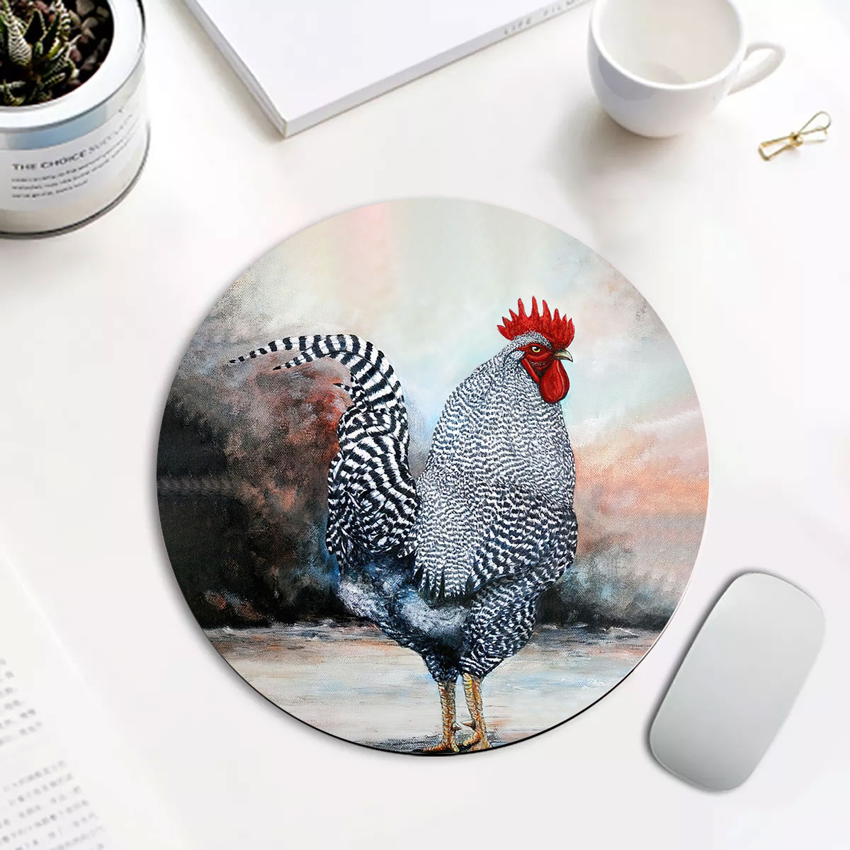 Chicken Pattern 3 Fabulous Round Mouse Pad