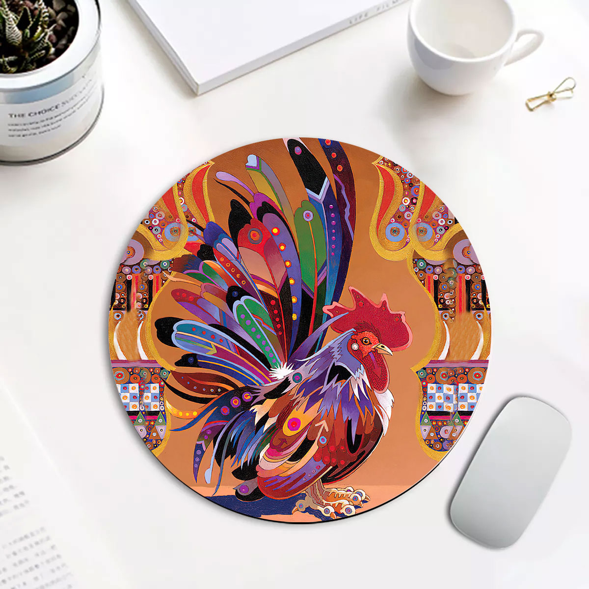 Chicken Pattern 5 Fabulous Round Mouse Pad