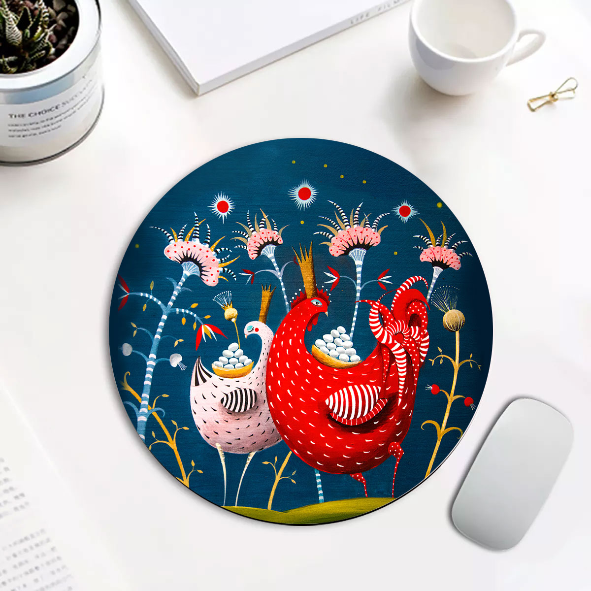 Chicken Pattern 6 Fabulous Round Mouse Pad