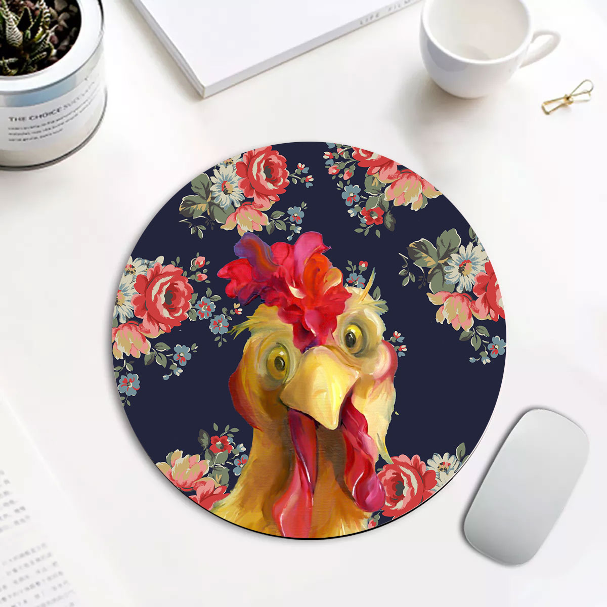 Chicken Pattern 7 Fabulous Round Mouse Pad