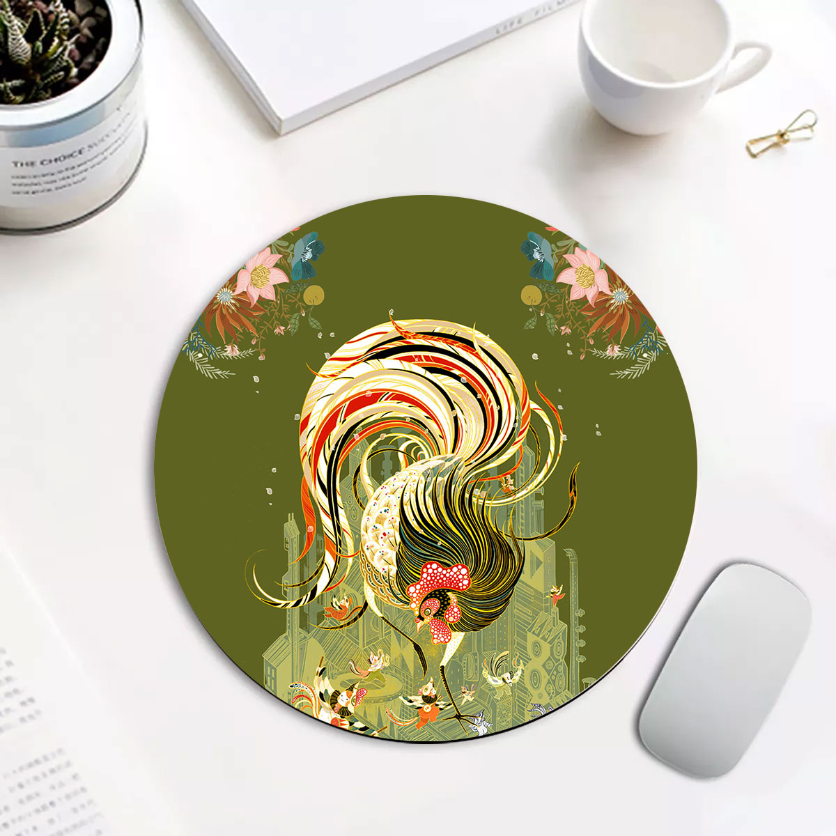 Chicken Pattern 9 Fabulous Round Mouse Pad