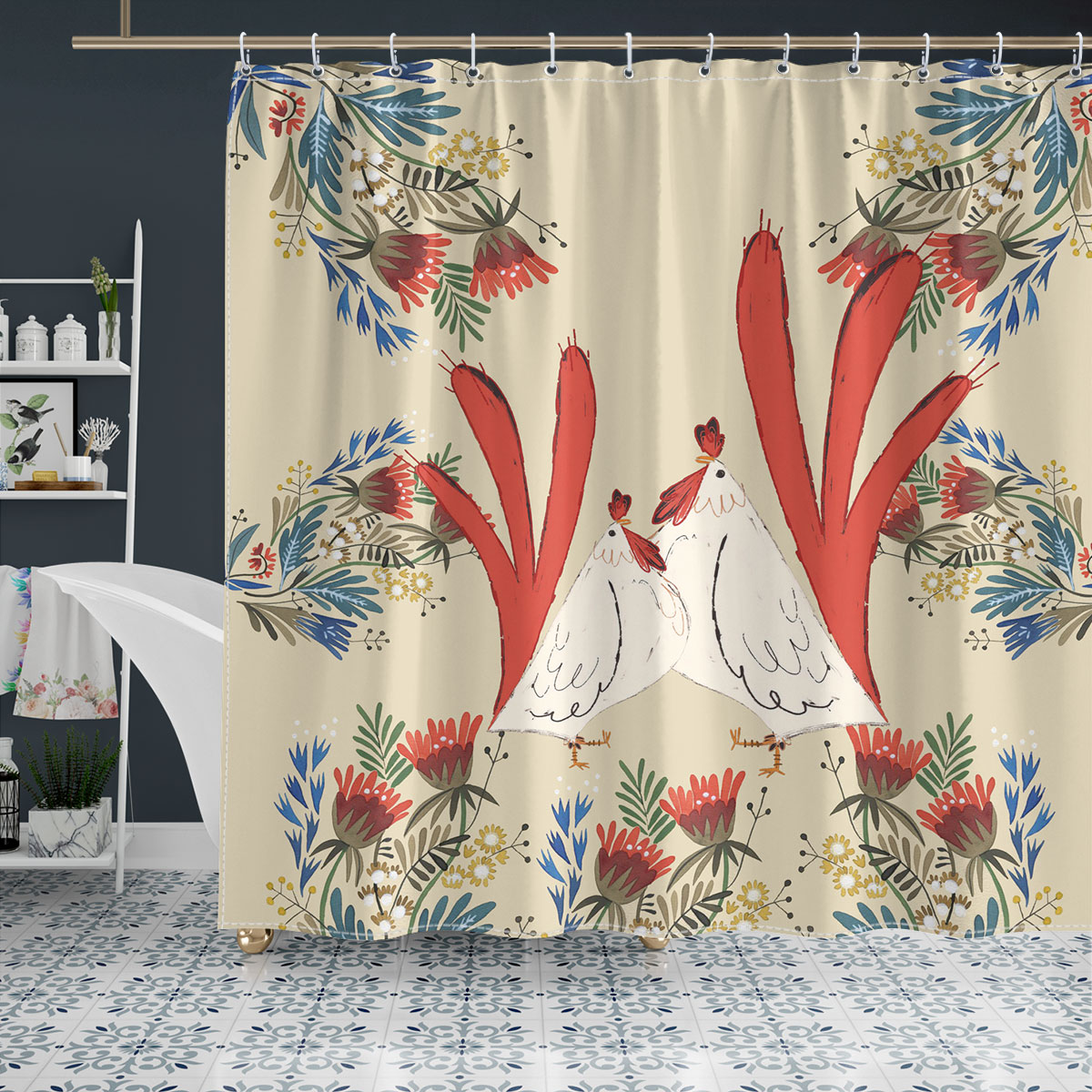 Chicken Pattern 10 Fabulous Shower Curtain