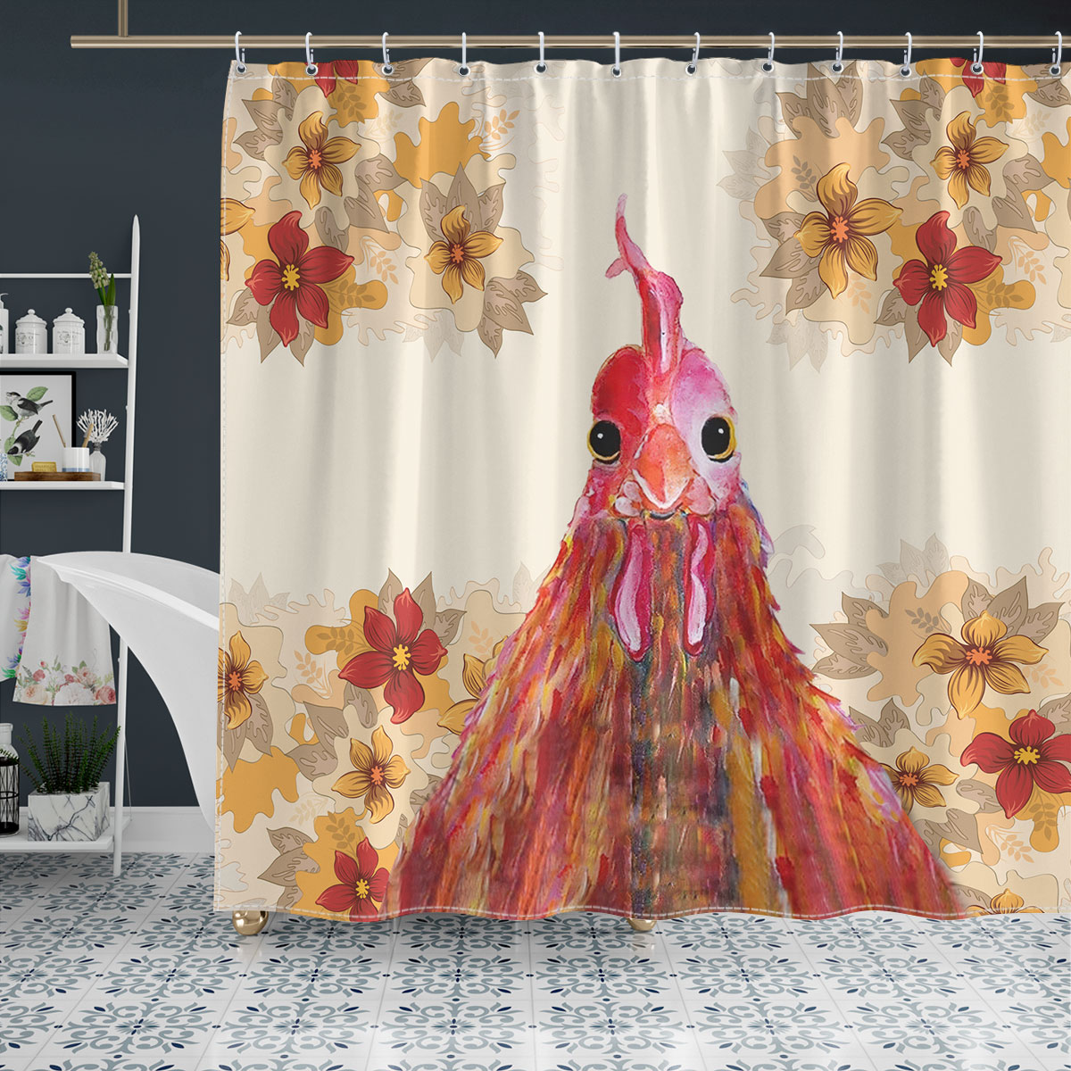 Chicken Pattern 11 Fabulous Shower Curtain