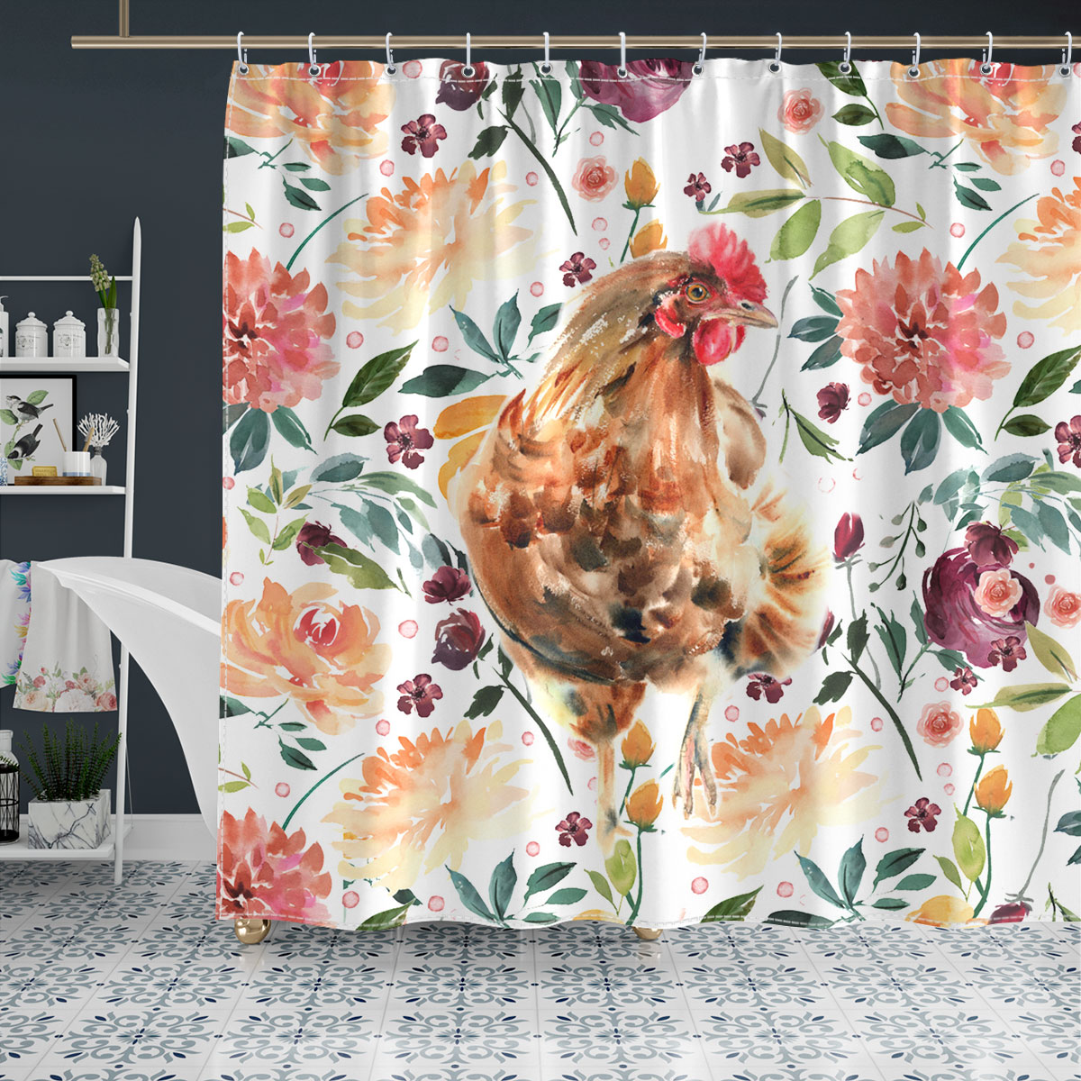 Chicken Pattern 4 Fabulous Shower Curtain