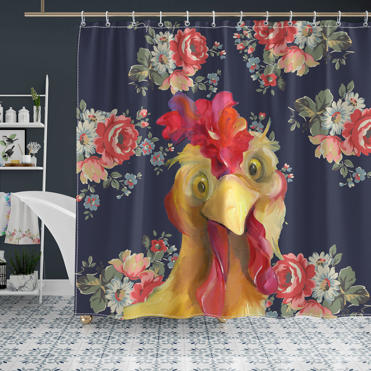 Chicken Pattern 7 Fabulous Shower Curtain