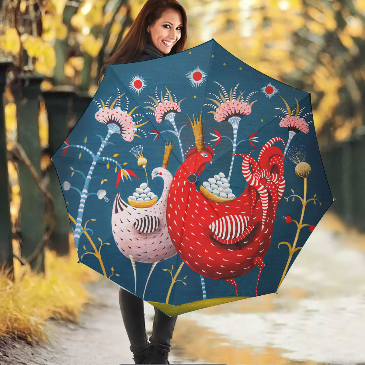 Chicken Pattern 6 Fabulous Umbrella