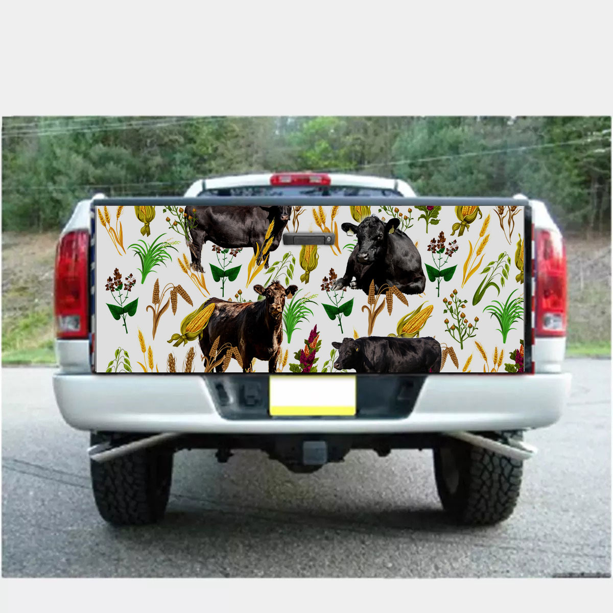Black Angus Farm Wheat Pattern Truck Bed Decal