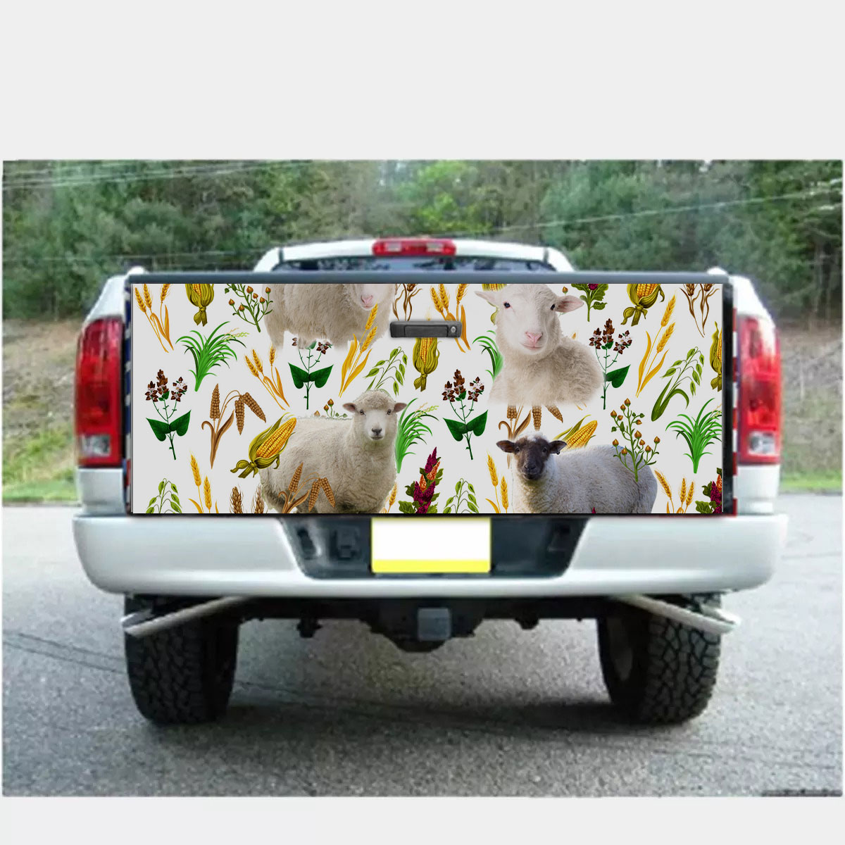 Sheep Farm Wheat Pattern Truck Bed Decal