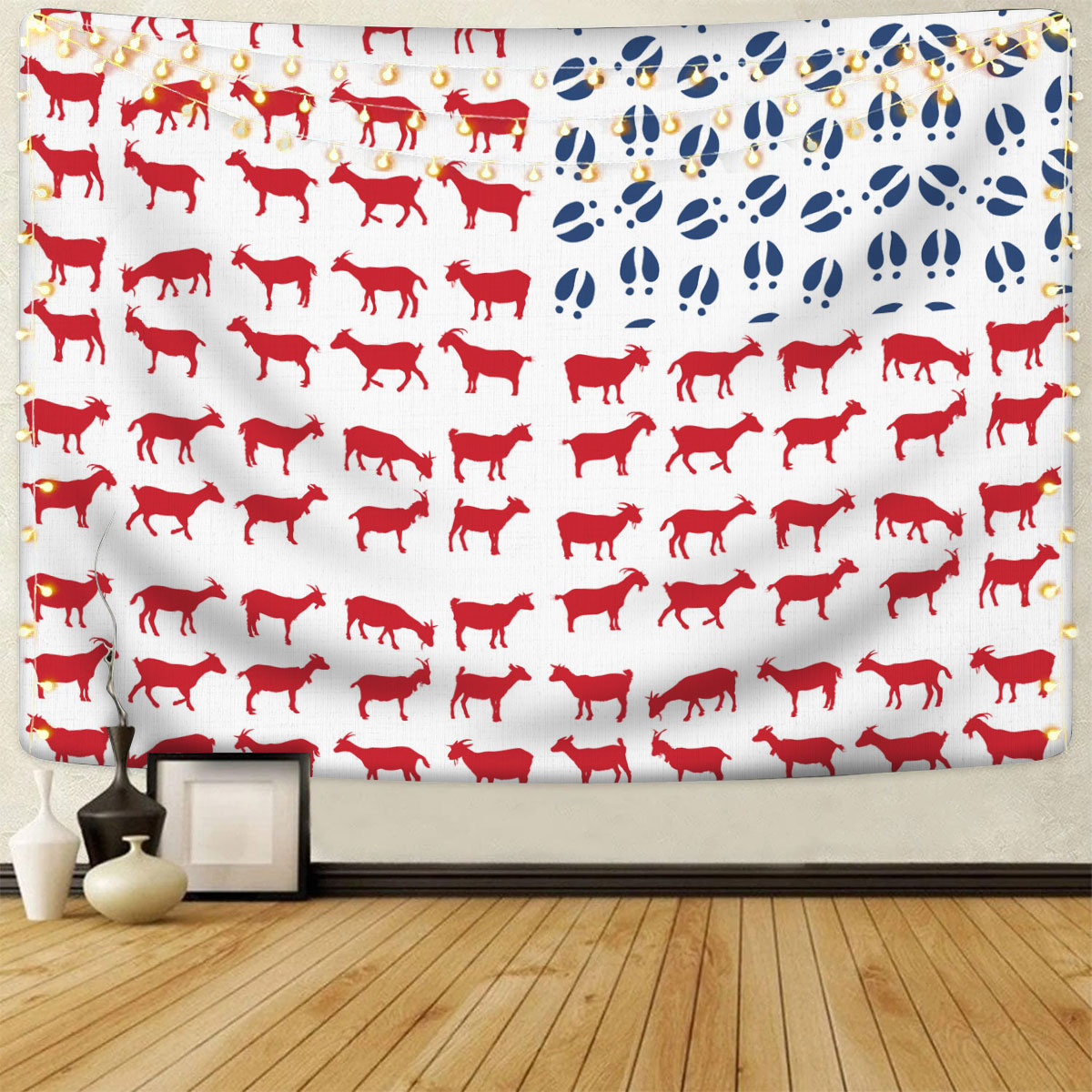 Goat Flag Pattern Tapestry