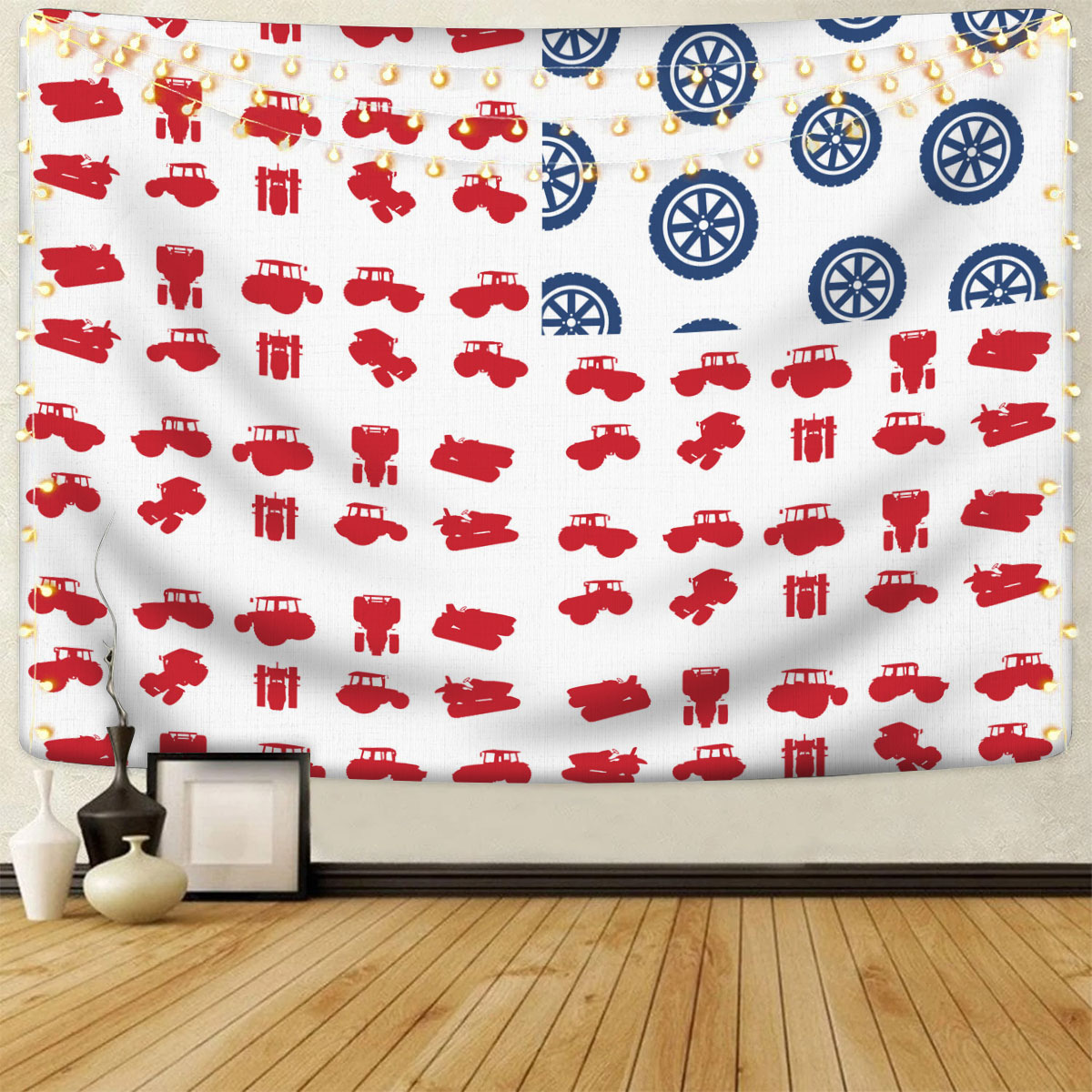 Tractor Flag Pattern Tapestry