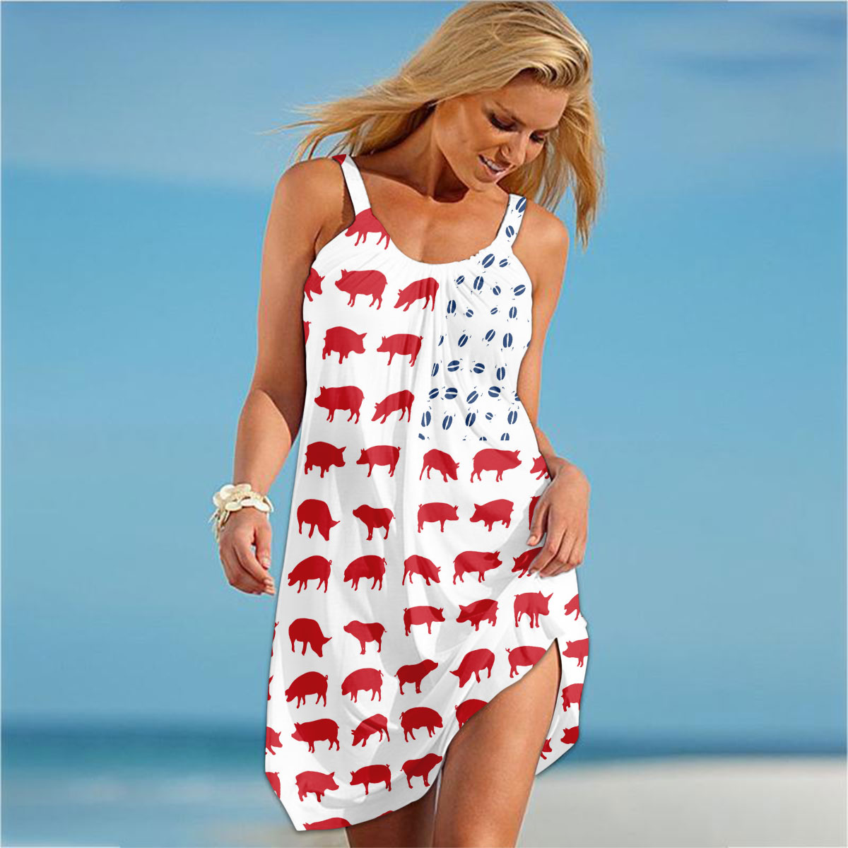 Pig Flag Pattern Tribal Dress