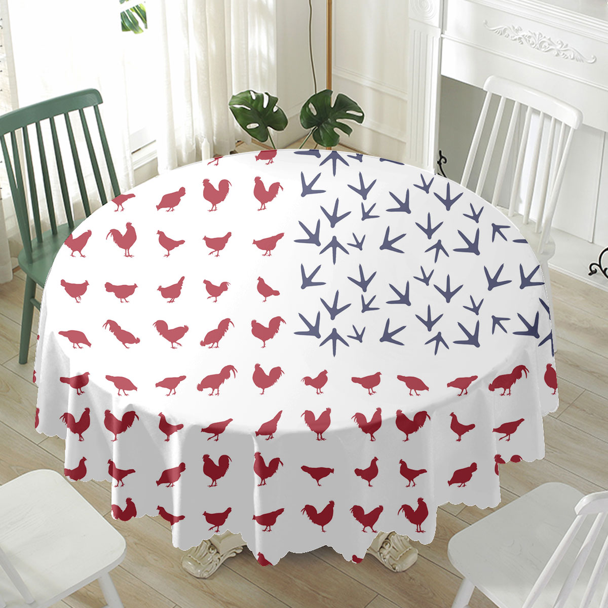 Chicken Flag Pattern Waterproof Tablecloth