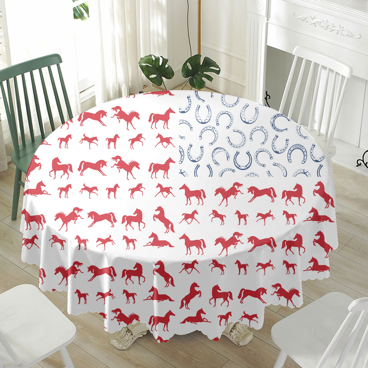 Horse Flag Pattern Waterproof Tablecloth