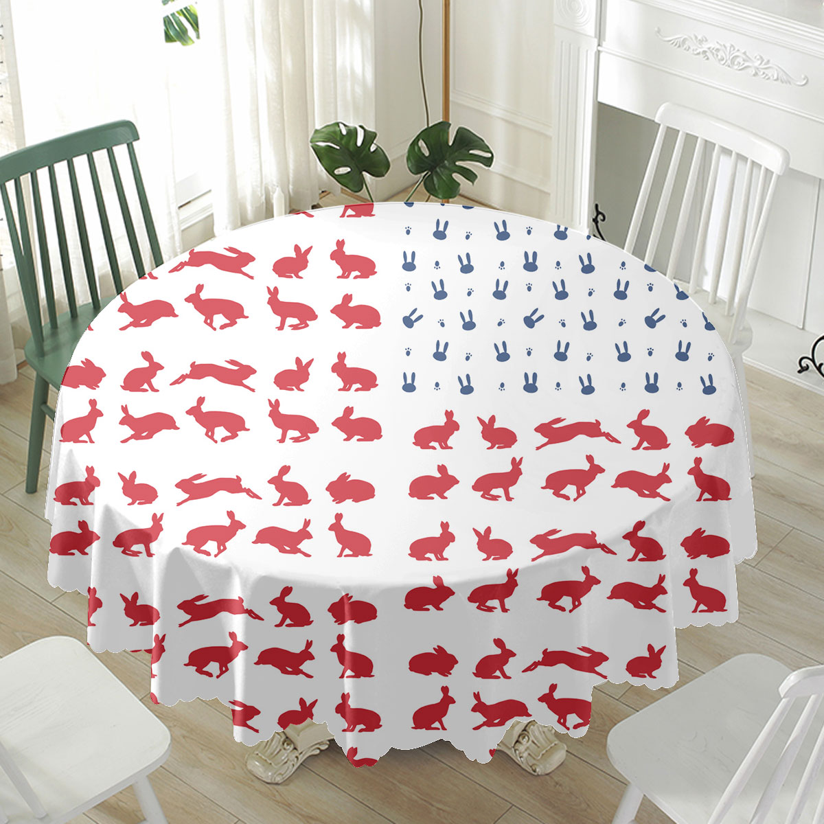 Rabbit Flag Pattern Waterproof Tablecloth