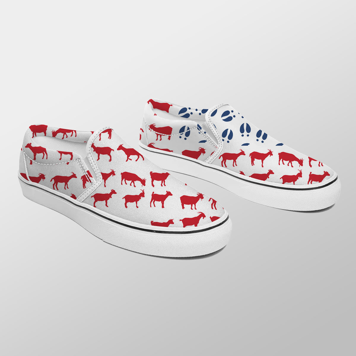 Goat Flag Pattern Slip On Sneakers