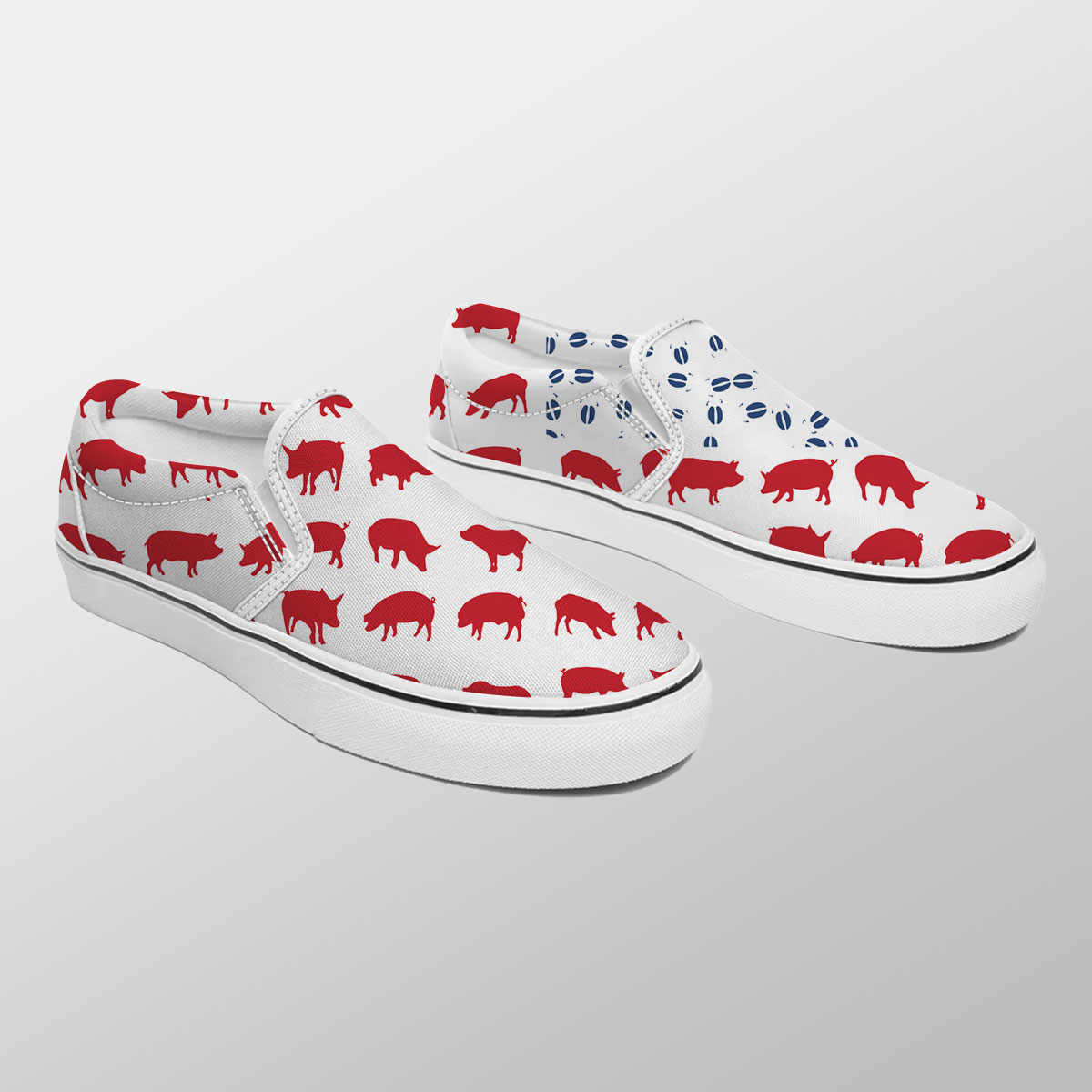 Pig Flag Pattern Slip On Sneakers