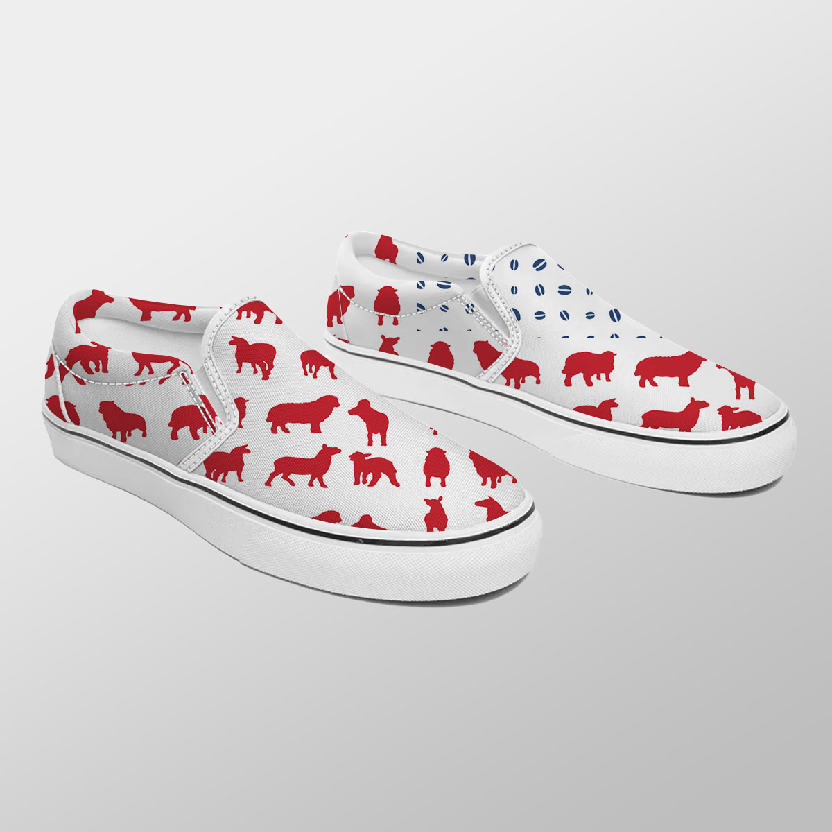 Sheep Flag Pattern Slip On Sneakers