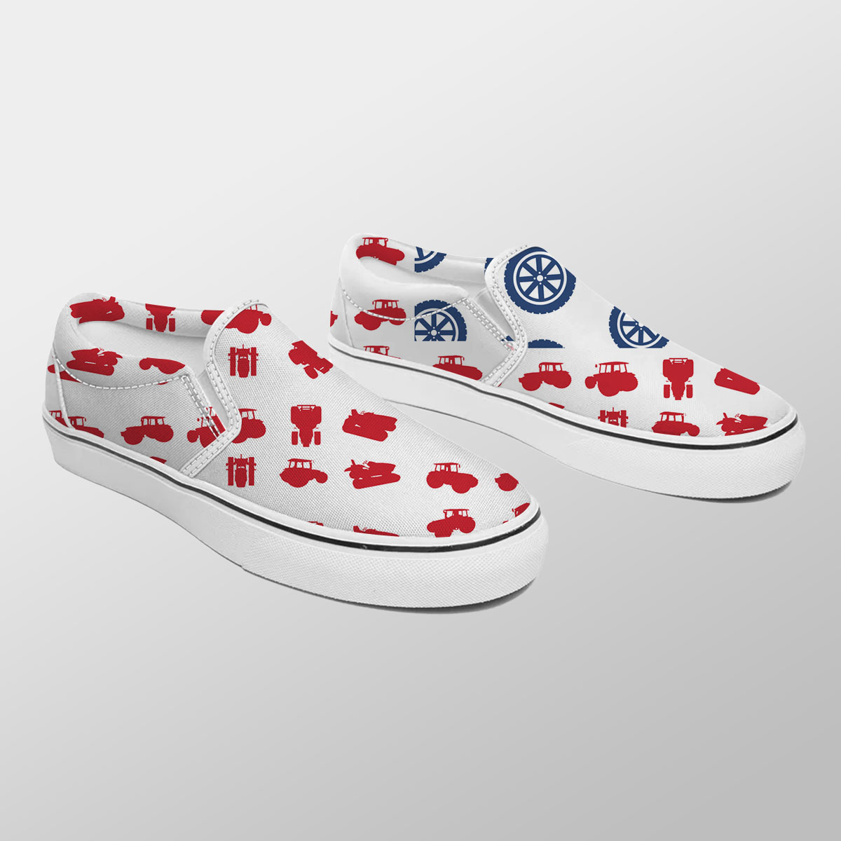 Tractor Flag Pattern Slip On Sneakers